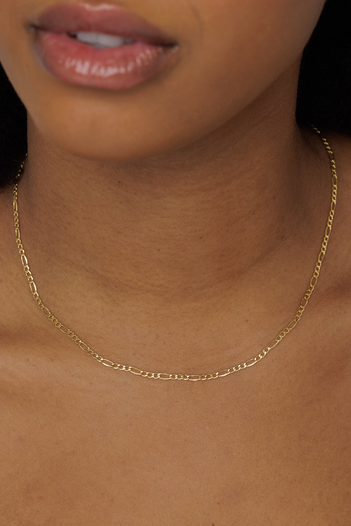 Jewelry Affairs 14K Yellow Gold Filled Figaro Chain Necklace - 3.2mm Width, Lobster Clasp