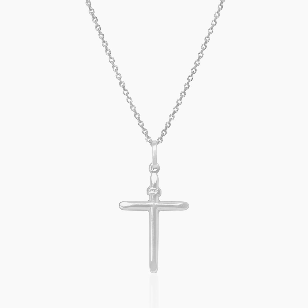 14K WHITE GOLD YAEL CROSS NECKLACE