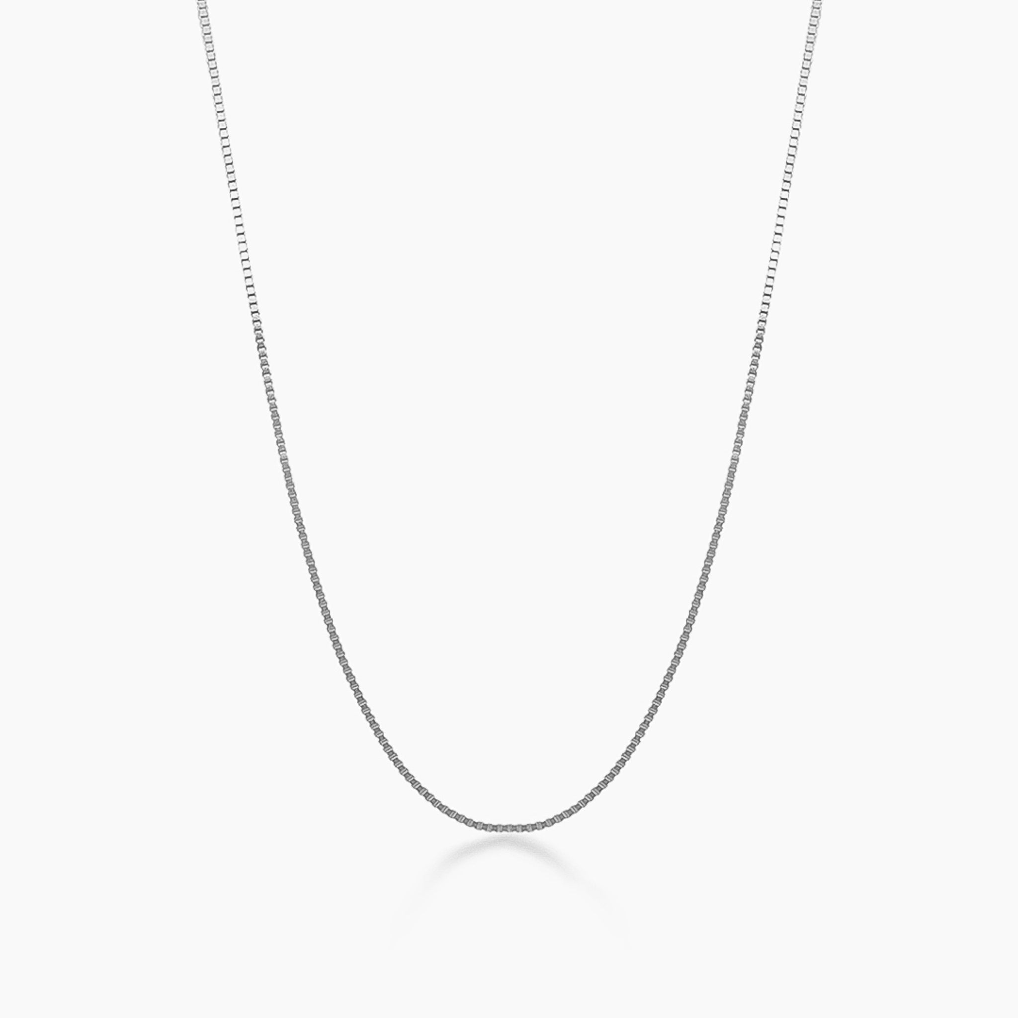 14K WHITE GOLD BOX CHAIN