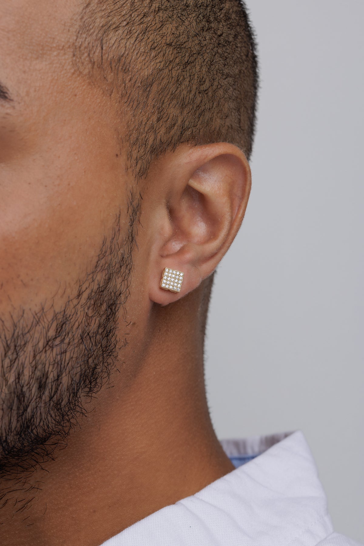 10K YELLOW GOLD PAVE SQUARE STUD EARRINGS1