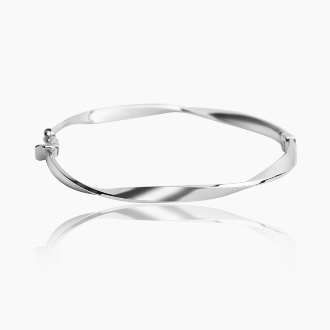14K WHITE GOLD GWEN TWISTED BANGLE