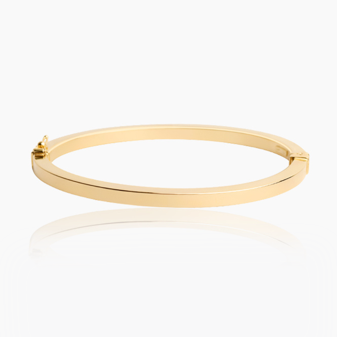 14K YELLOW GOLD NADINE SQUARED EDGE BANGLE
