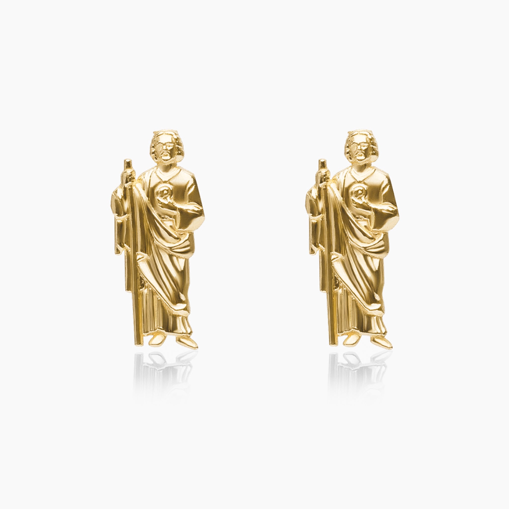 10K YELLOW GOLD SAN JUDAS STUDS