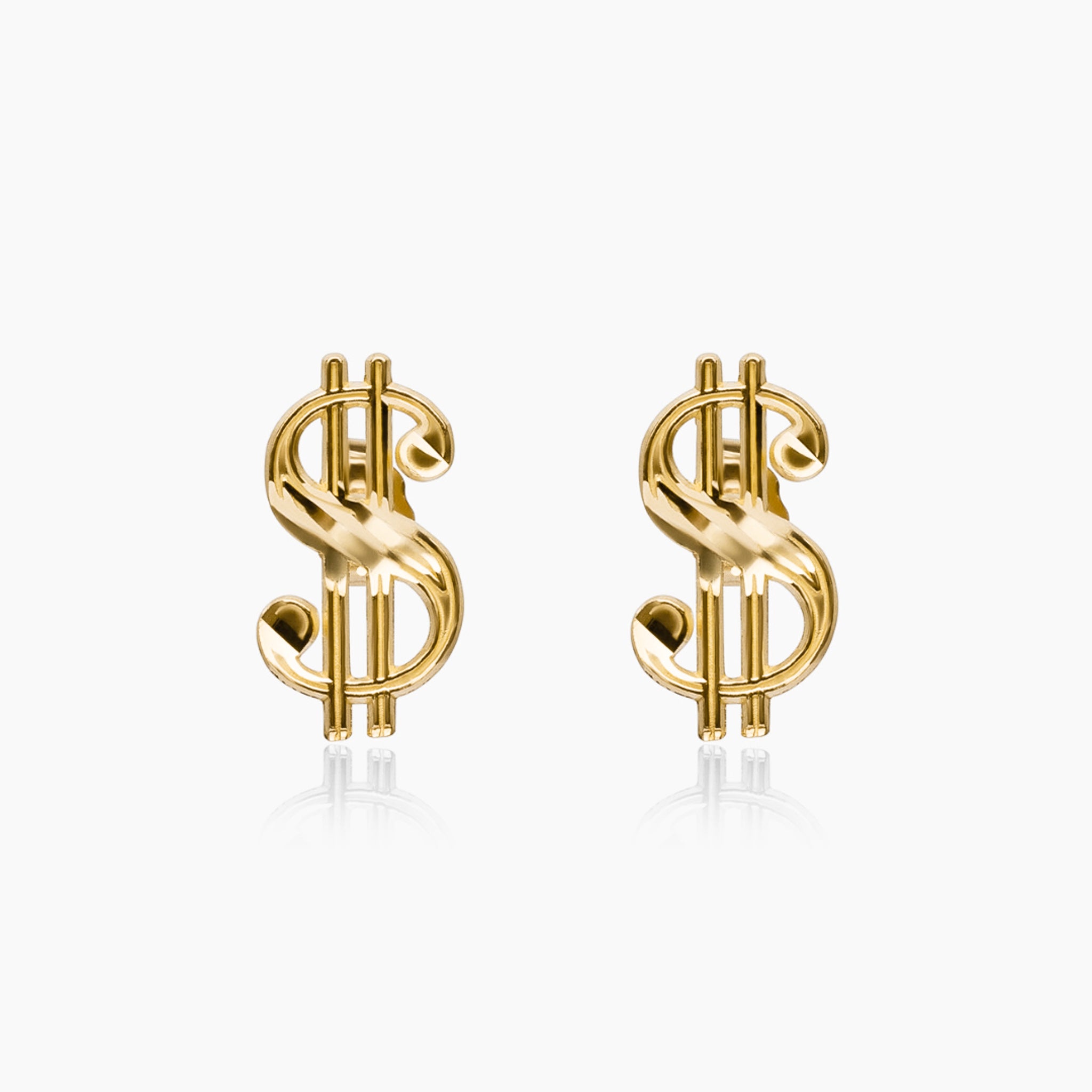 10K YELLOW GOLD DOLLAR SIGN STUDS