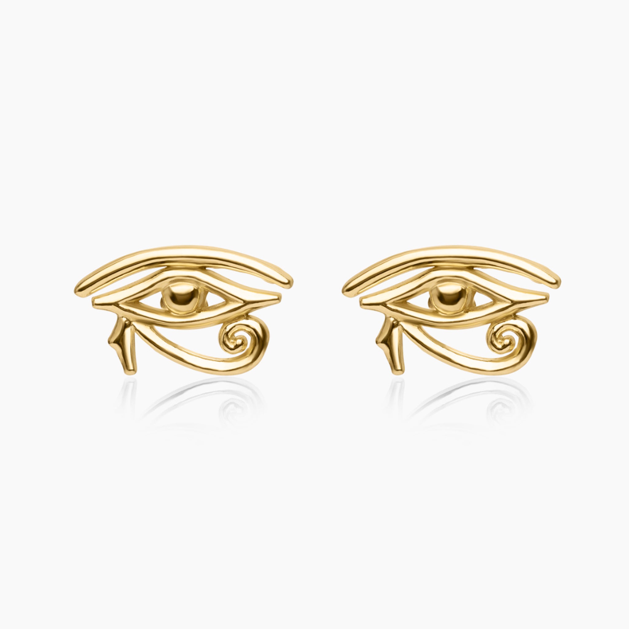 10K YELLOW GOLD EYE OF HORUS STUDS