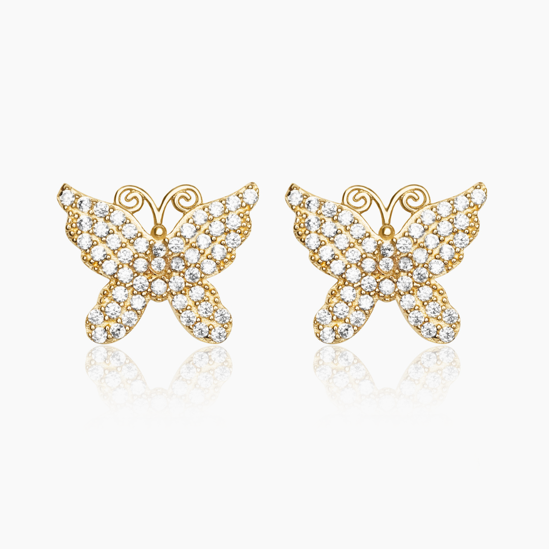 14K YELLOW GOLD SERAPH BUTTERFLY STUDS