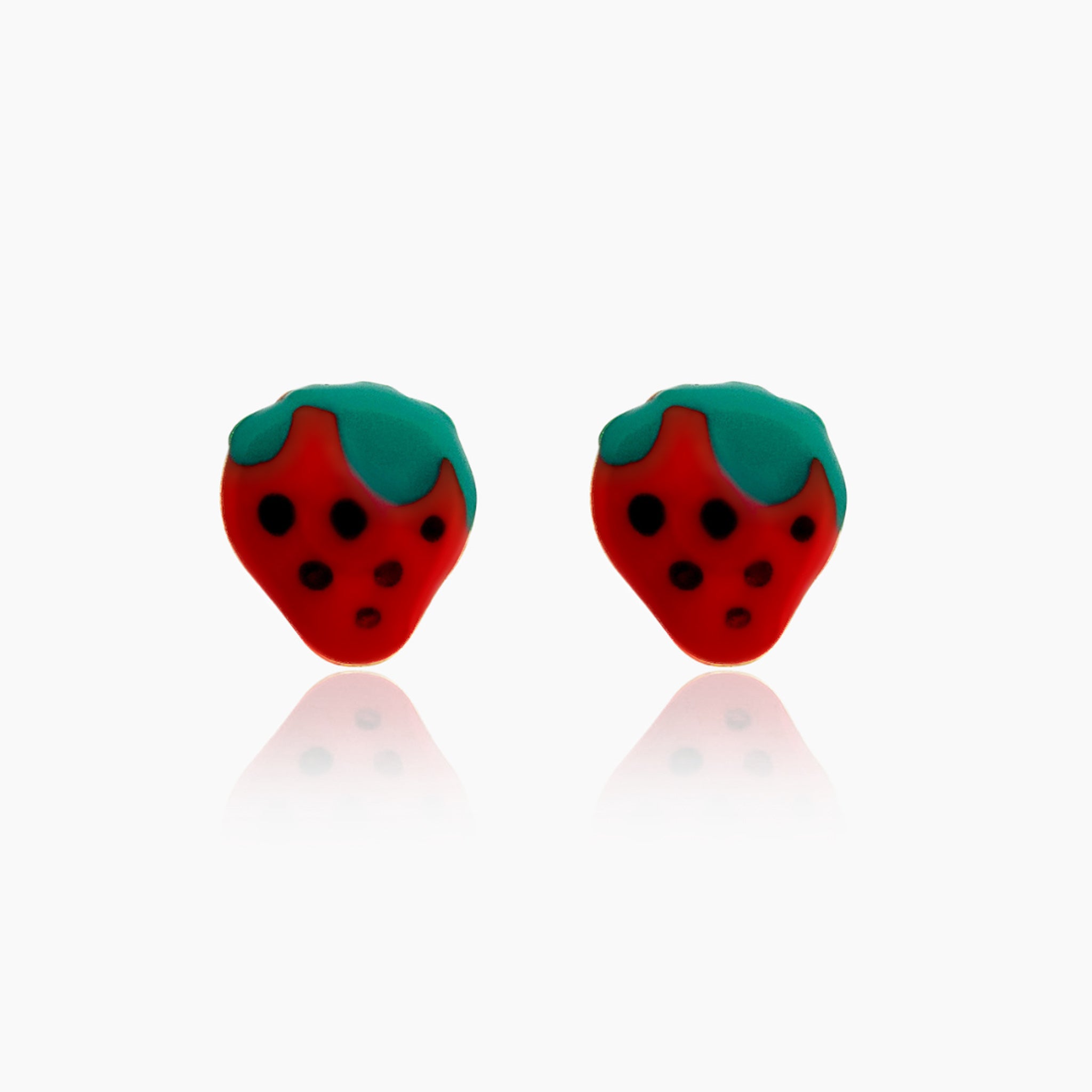 14K YELLOW GOLD STRAWBERRY STUDS