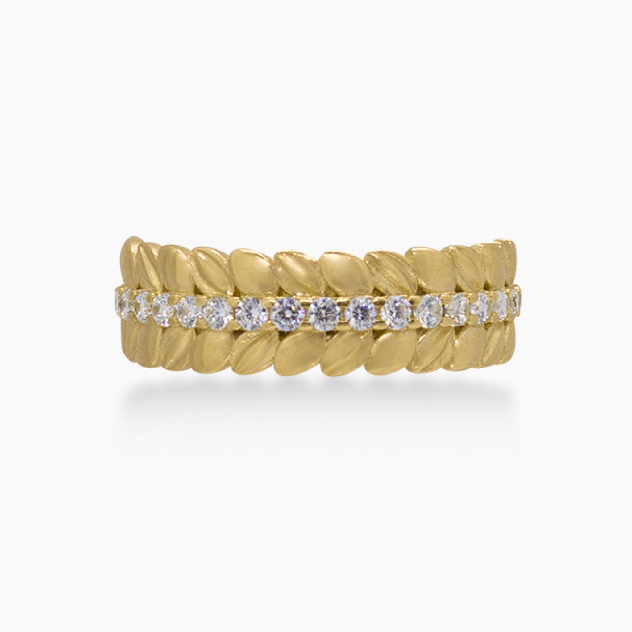 14K YELLOW GOLD ATHENA PAVE RING