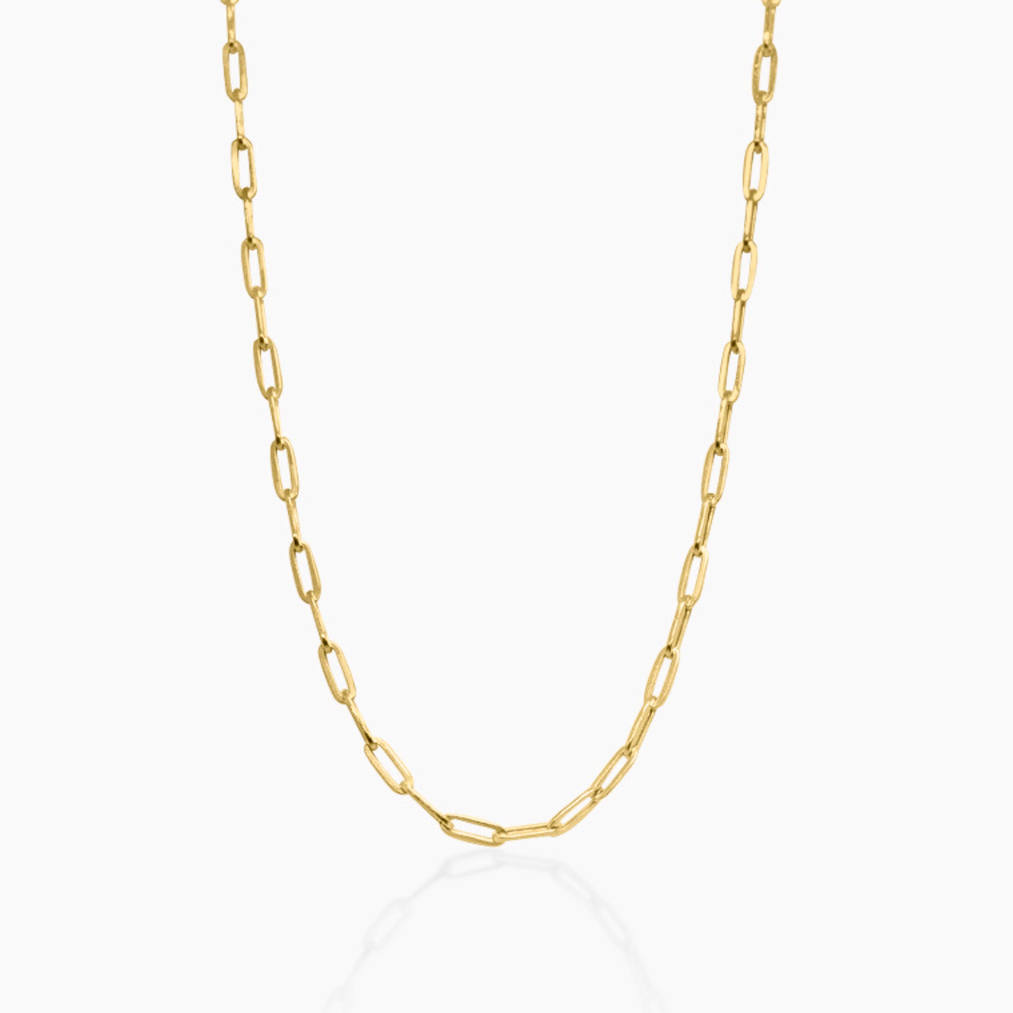 14K YELLOW GOLD PAPER CLIP CHAIN -2MM