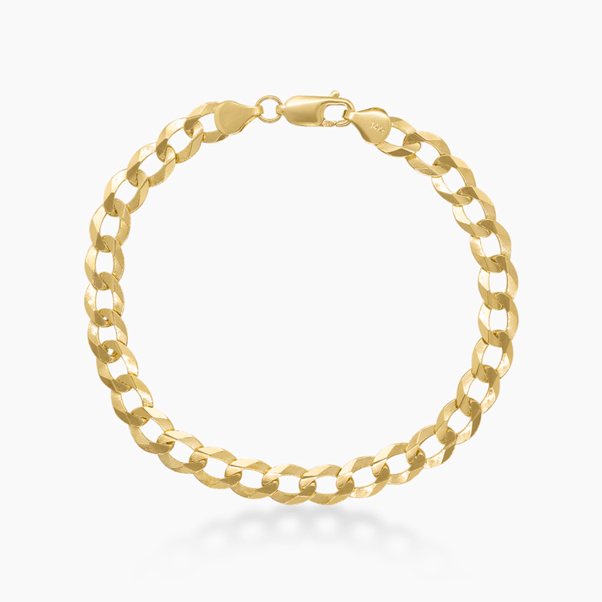 14K YELLOW GOLD CUBAN LINK BRACELET -7.5MM