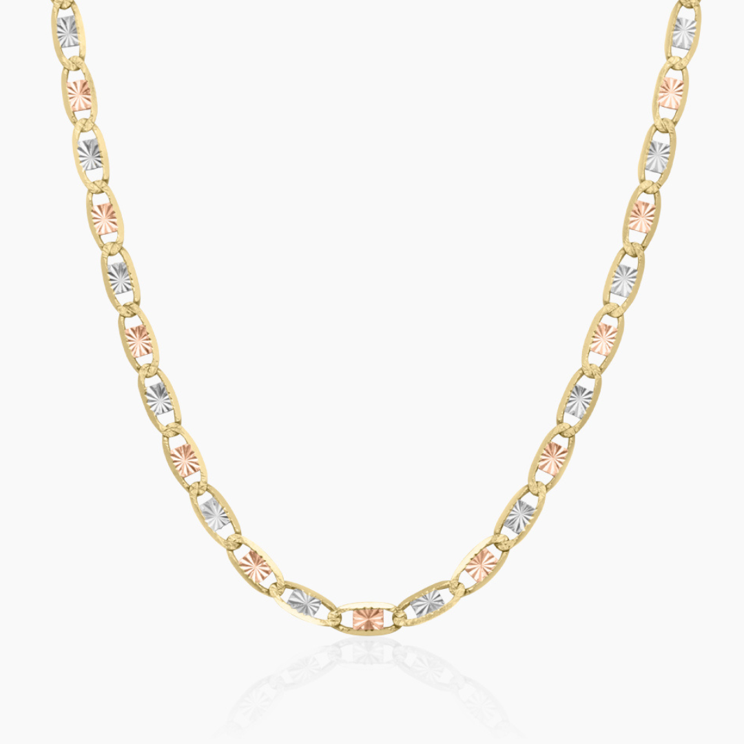 14K TRI COLOR GOLD VALENTINO CHAIN -2.5MM