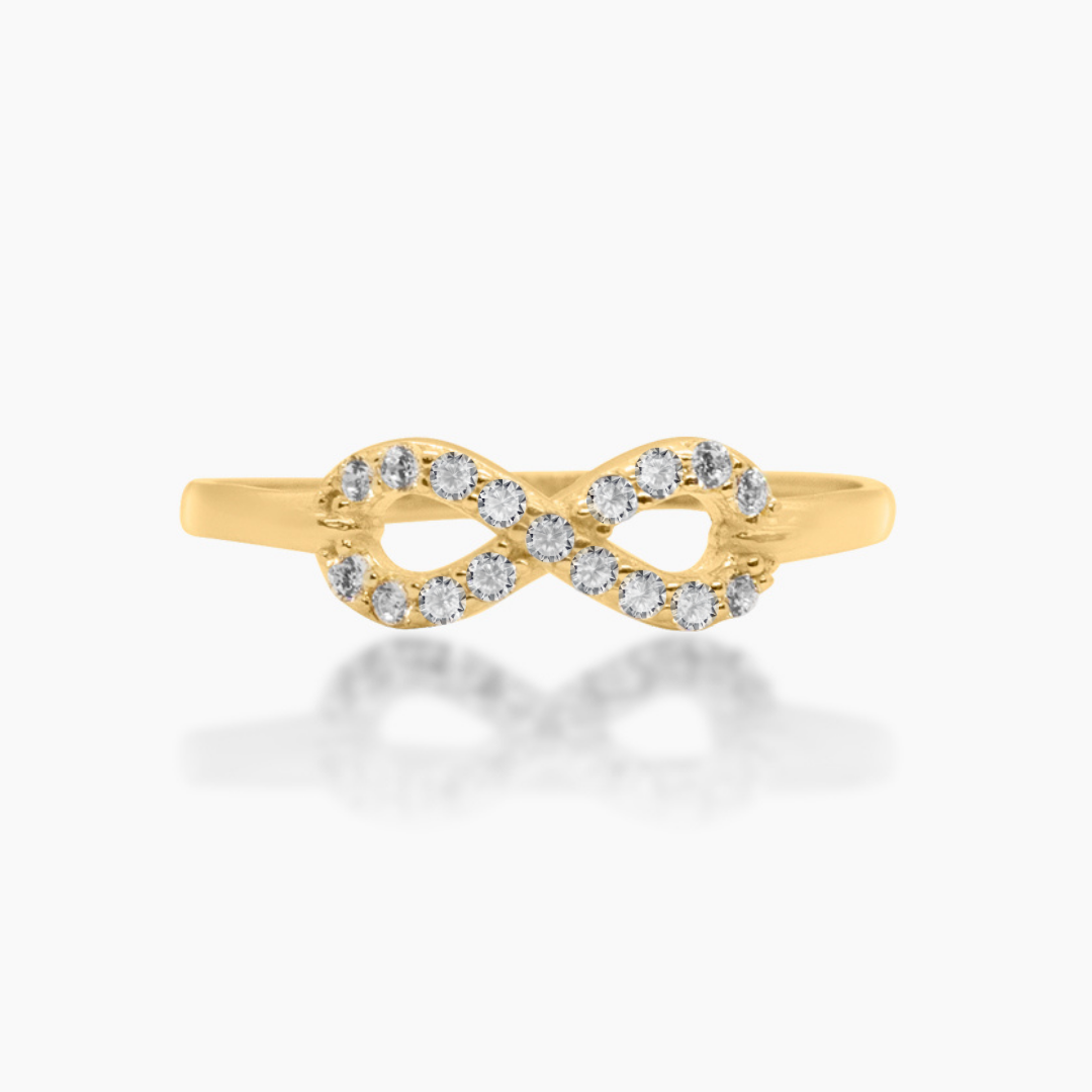 Rhodium Plated CZ Infinity Ring