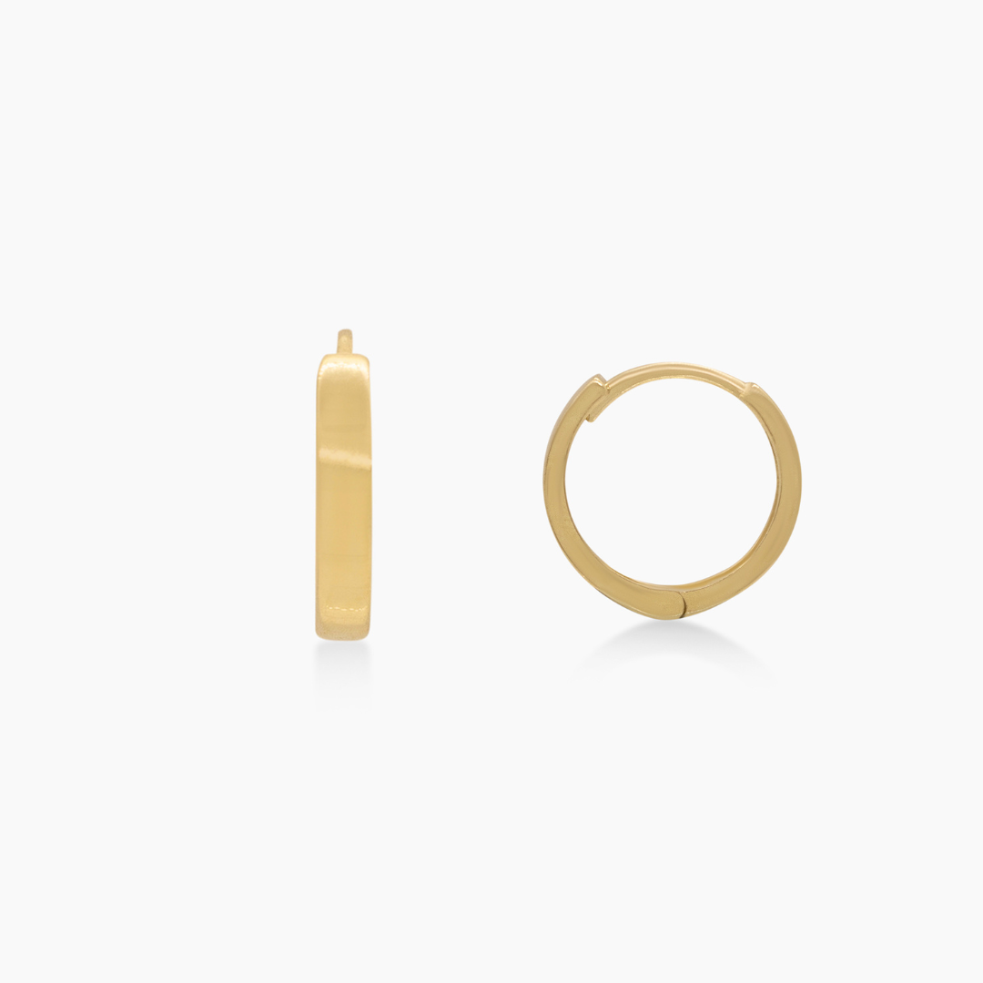 14K YELLOW GOLD FLAT EDGE ESSENTIAL HUGGIES
