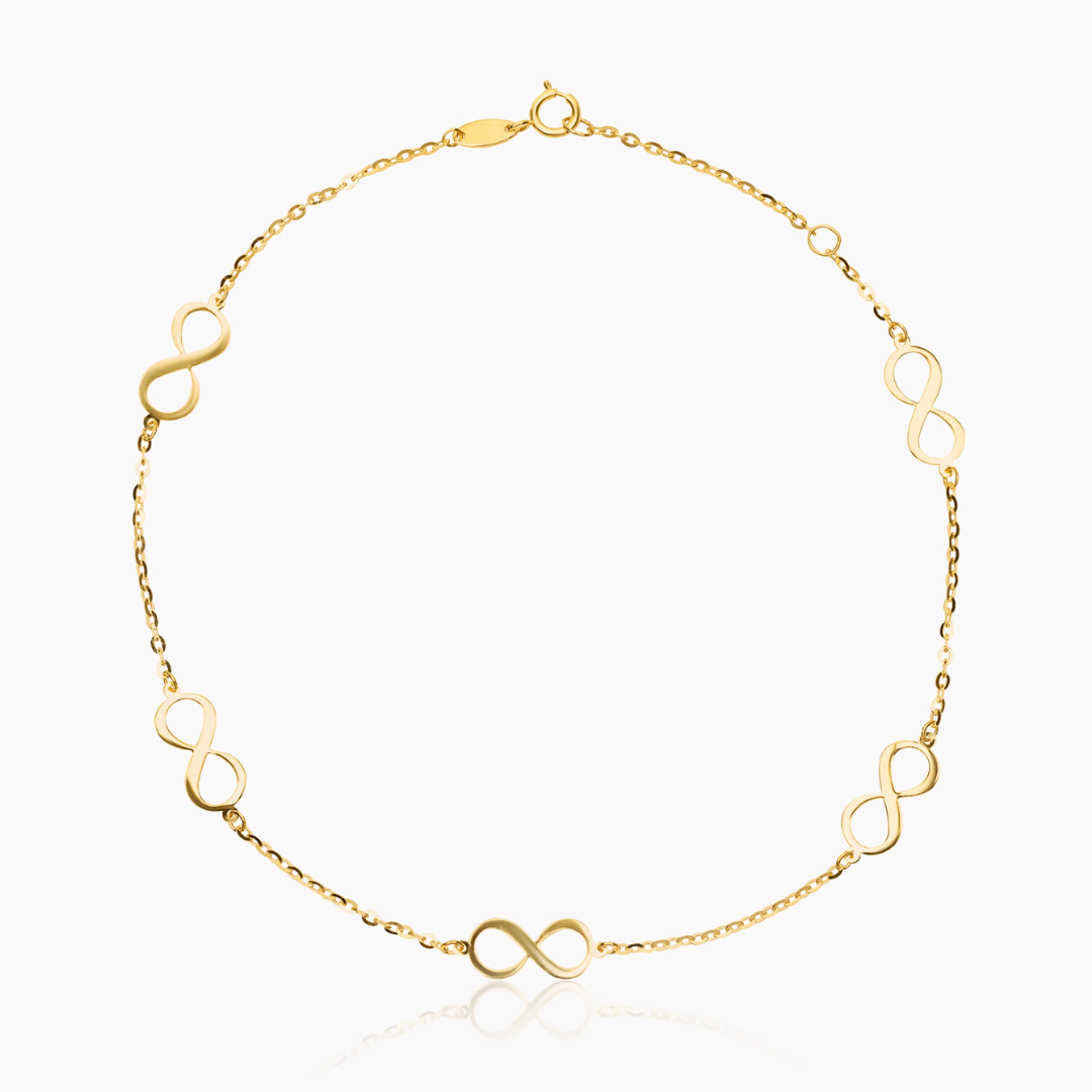 10K YELLOW GOLD 8TH HOUR INFINITY ANKLET
