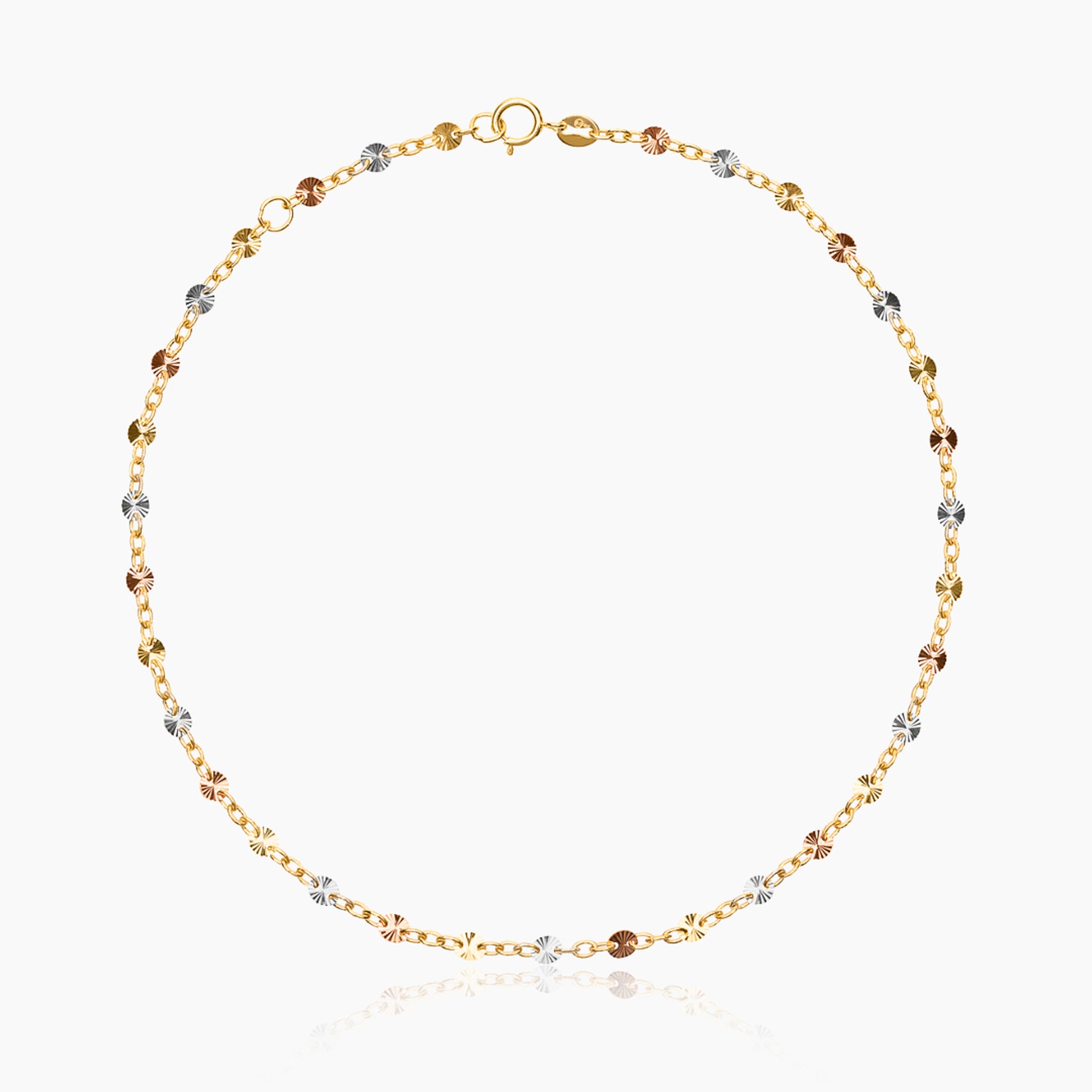 10K TRI COLOR GOLD LA DOLCE VITA ANKLET