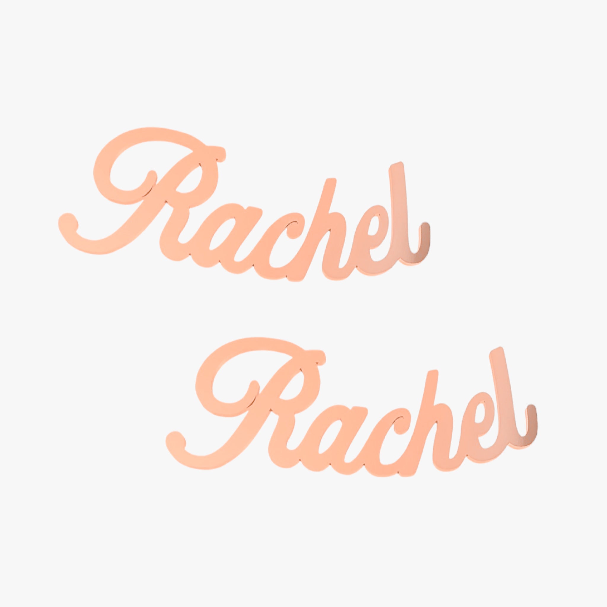 14K ROSE GOLD SCRIPT NAME STUD EARRINGS