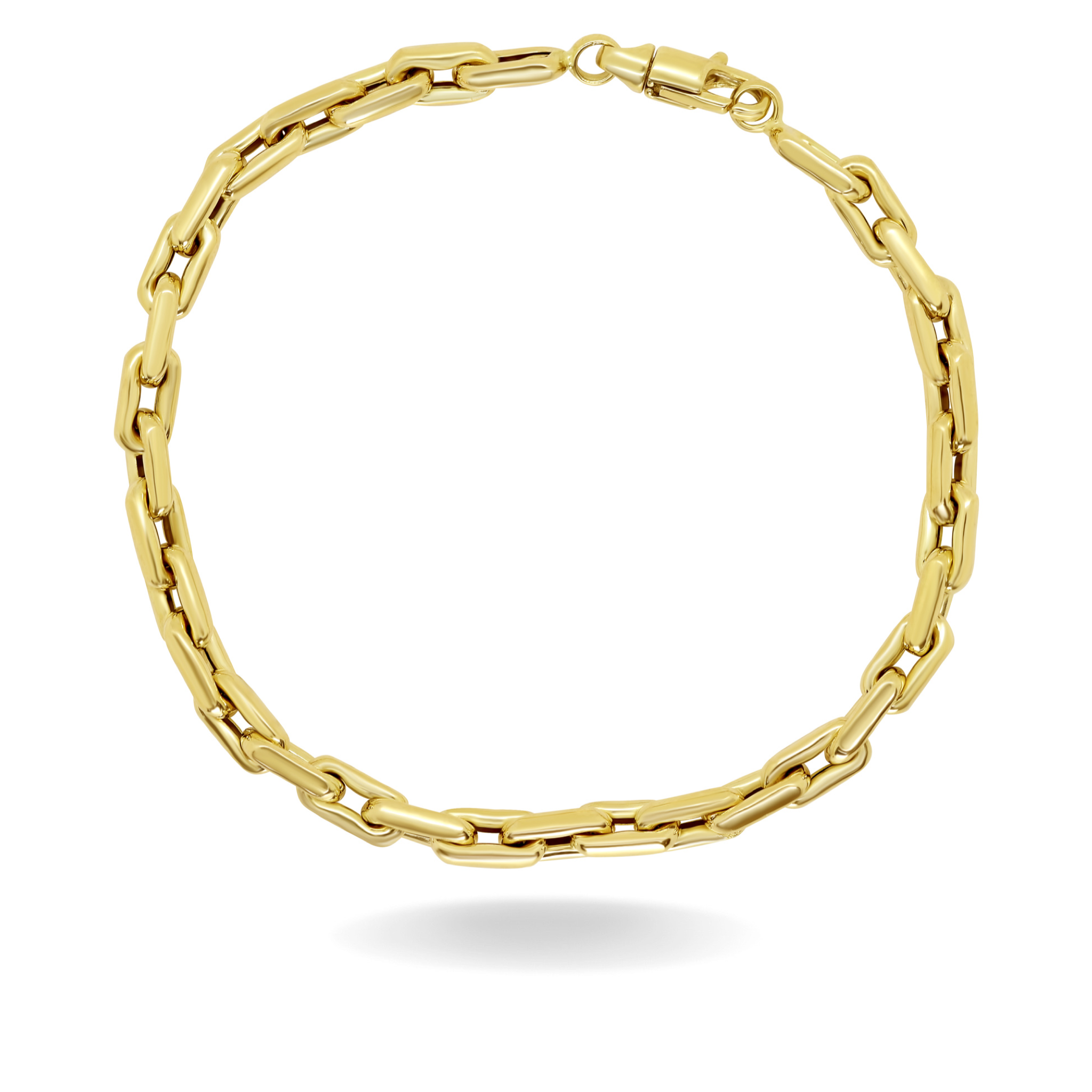 14K YELLOW GOLD BELCHER LINK BRACELET