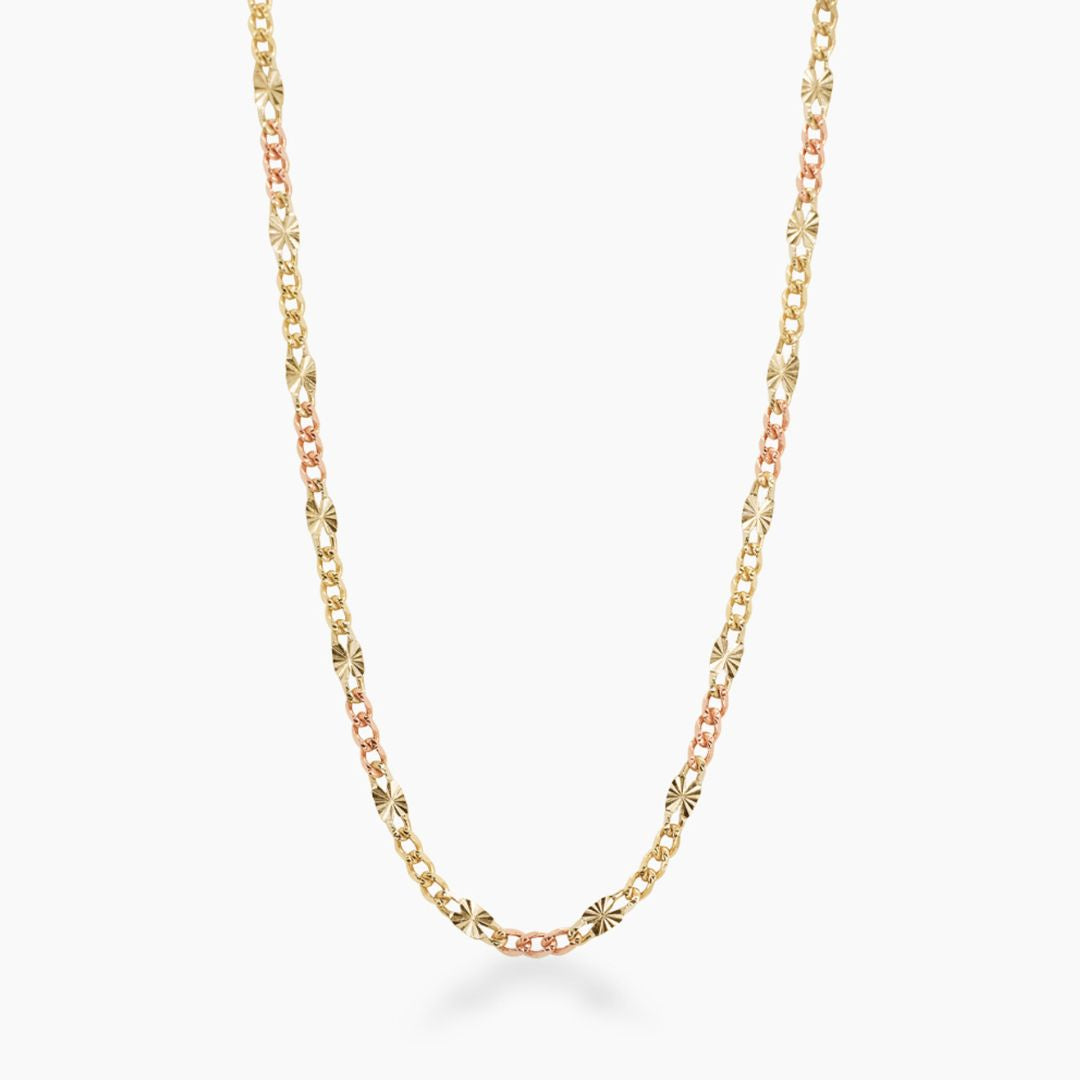 14K YELLOW/ROSE GOLD CUBAN MARINER CHAIN -2.5MM