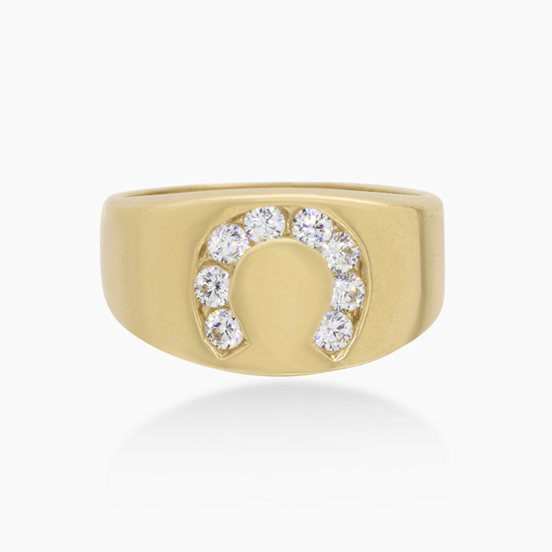 14K YELLOW GOLD HORSESHOE VAQUERO RING