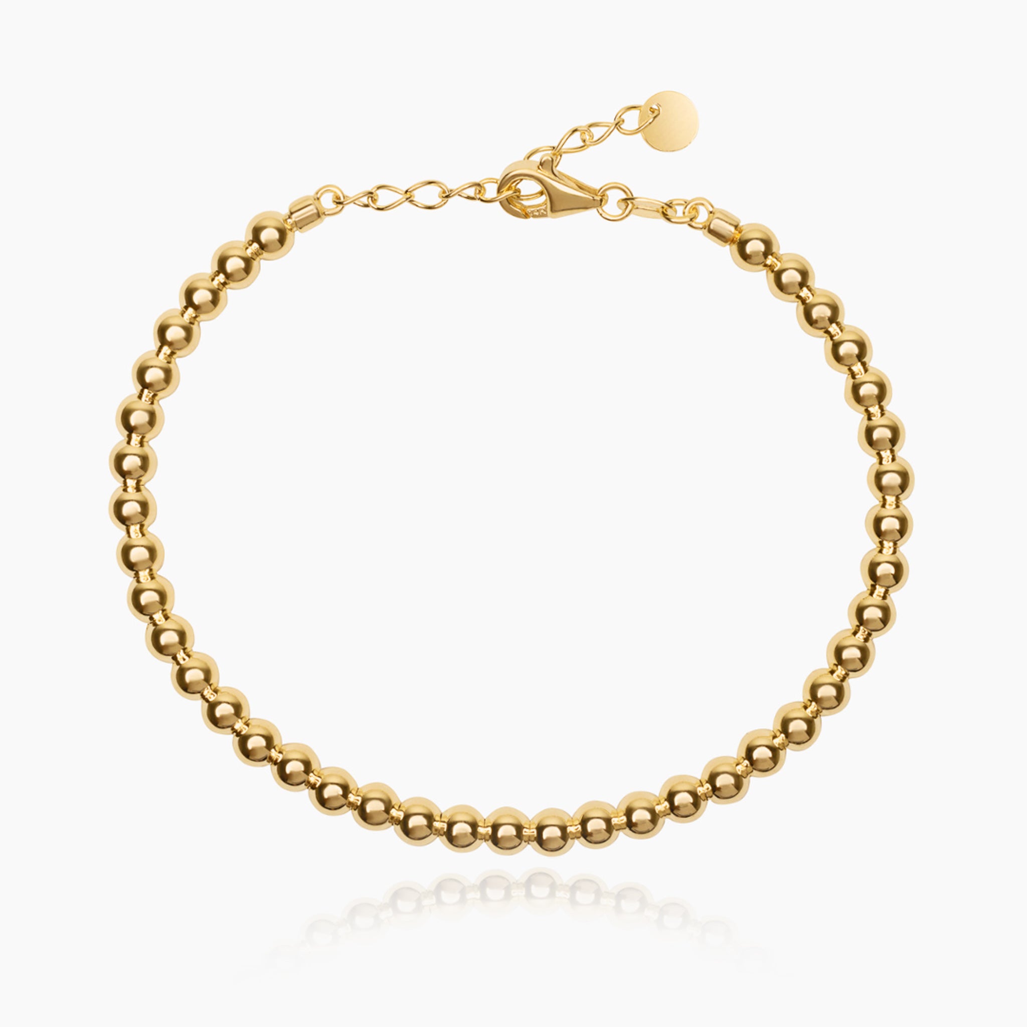 14K YELLOW GOLD STELLA BEADED BANGLE