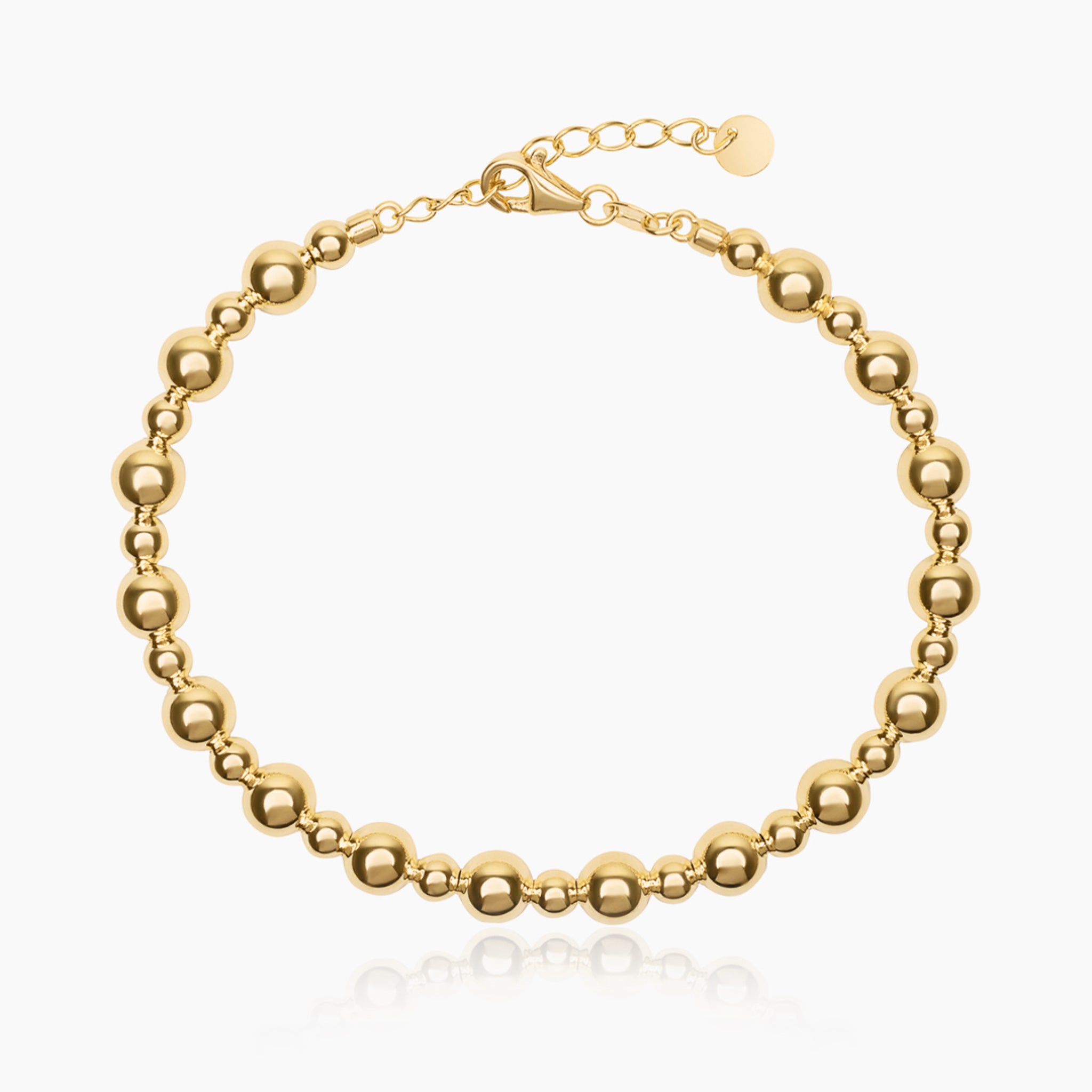 14K YELLOW GOLD CHERIE BEADED BANGLE
