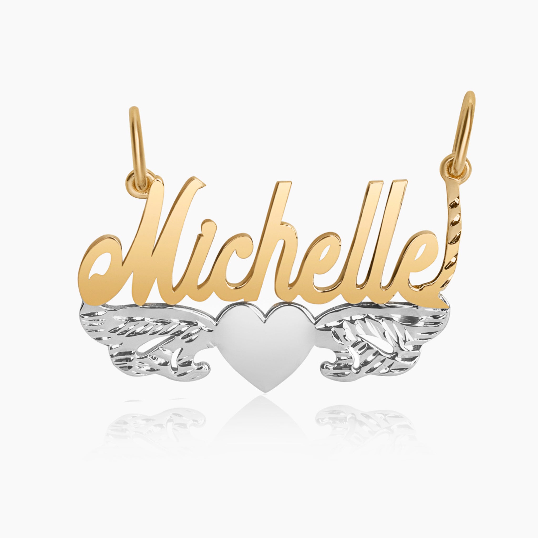 14K TWO TONED GOLD HEAVENLY NAME PLATE