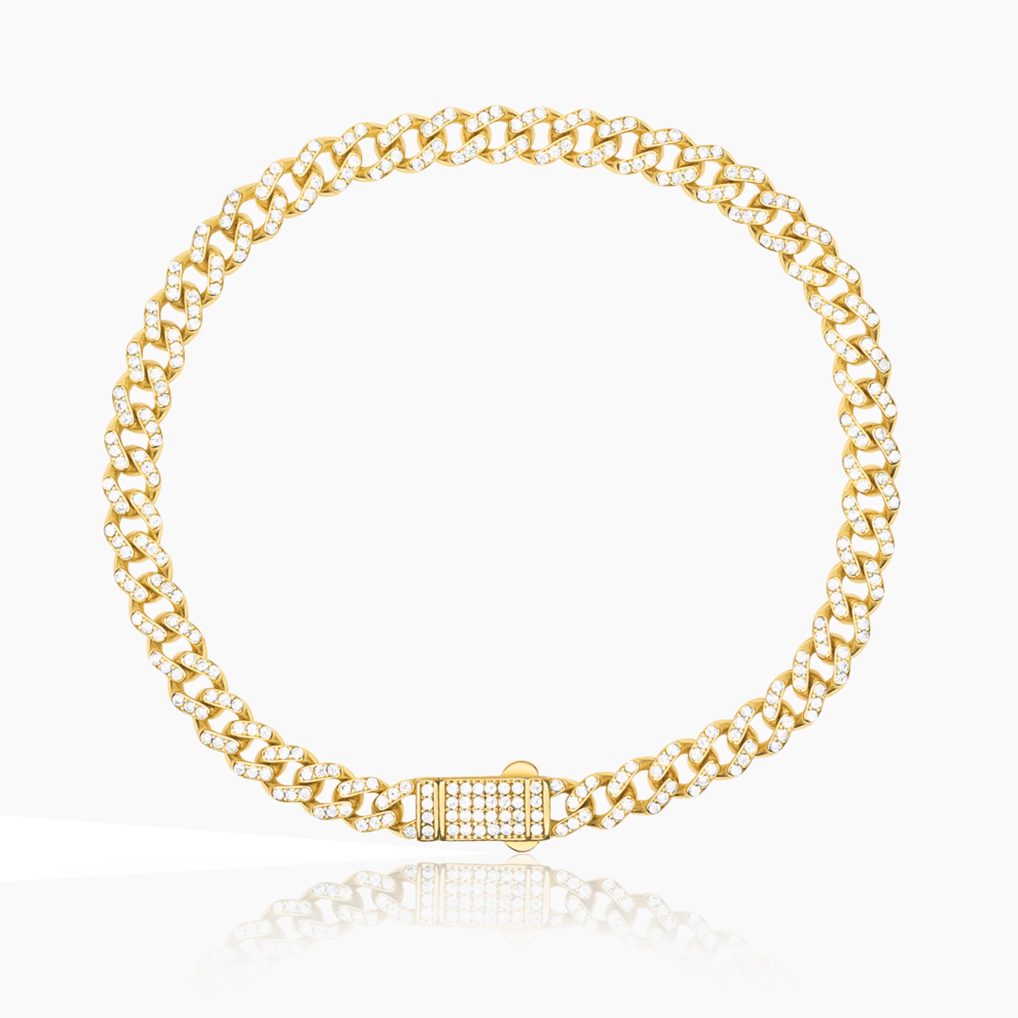 14K YELLOW GOLD ICY MONACO BRACELET- 5MM