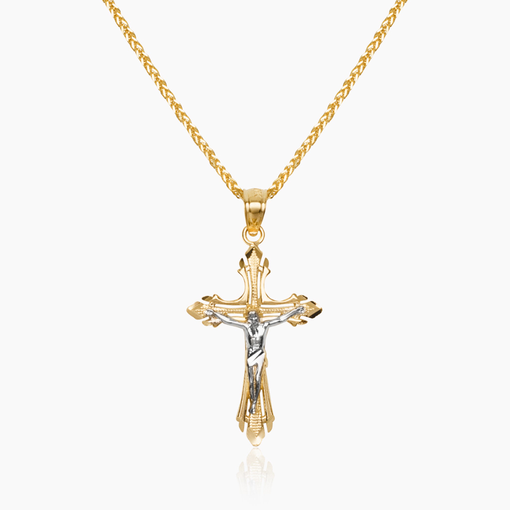 14K YELLOW GOLD LEVI CROSS NECKLACE