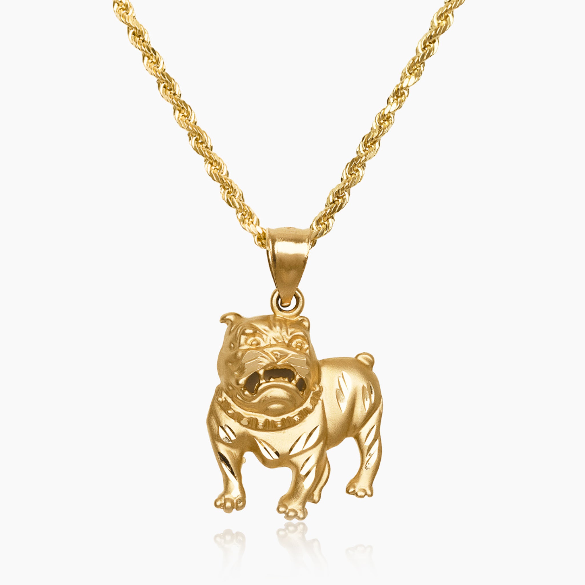 10K YELLOW GOLD BULLDOG NECKLACE