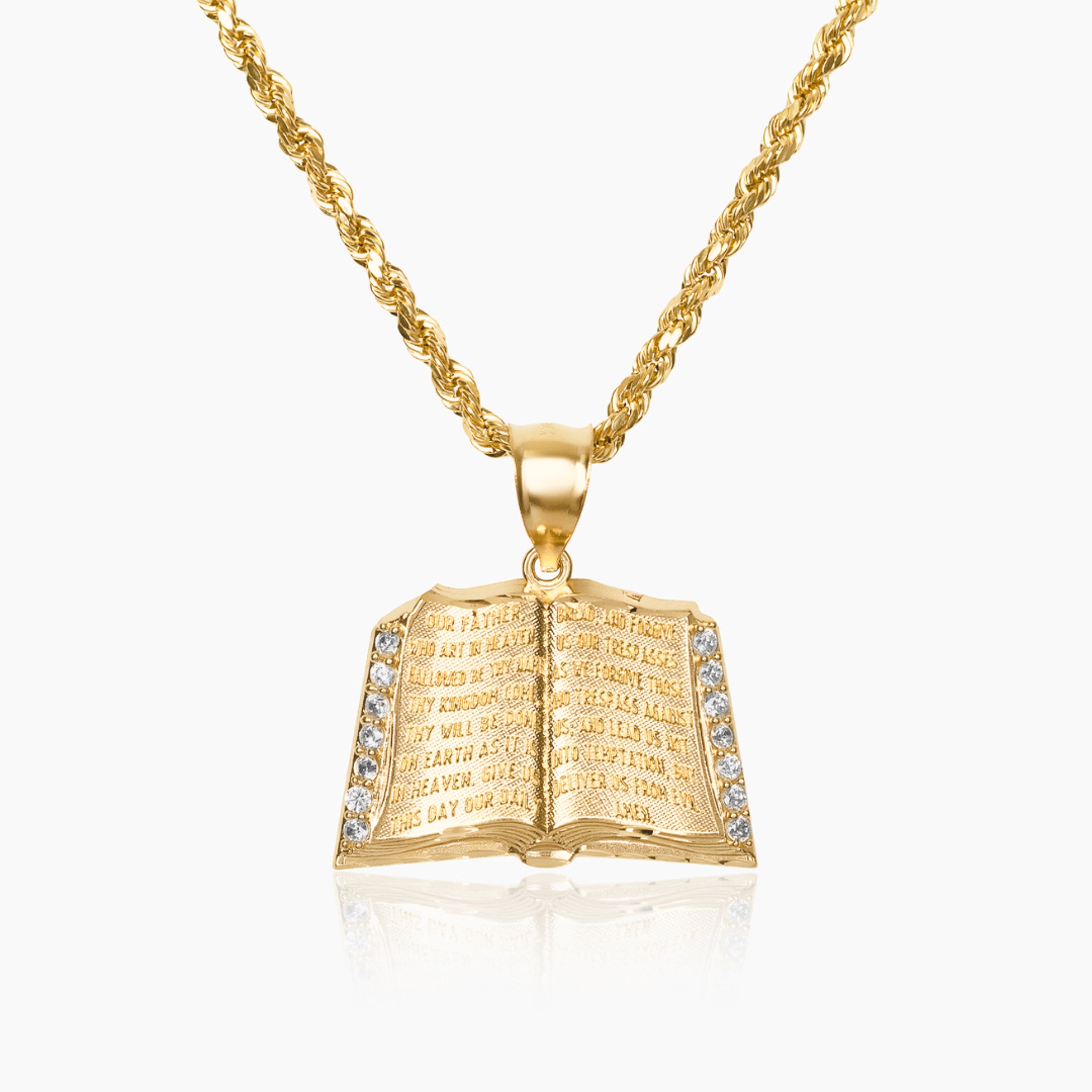 14K YELLOW GOLD OUR FATHER NECKLACE