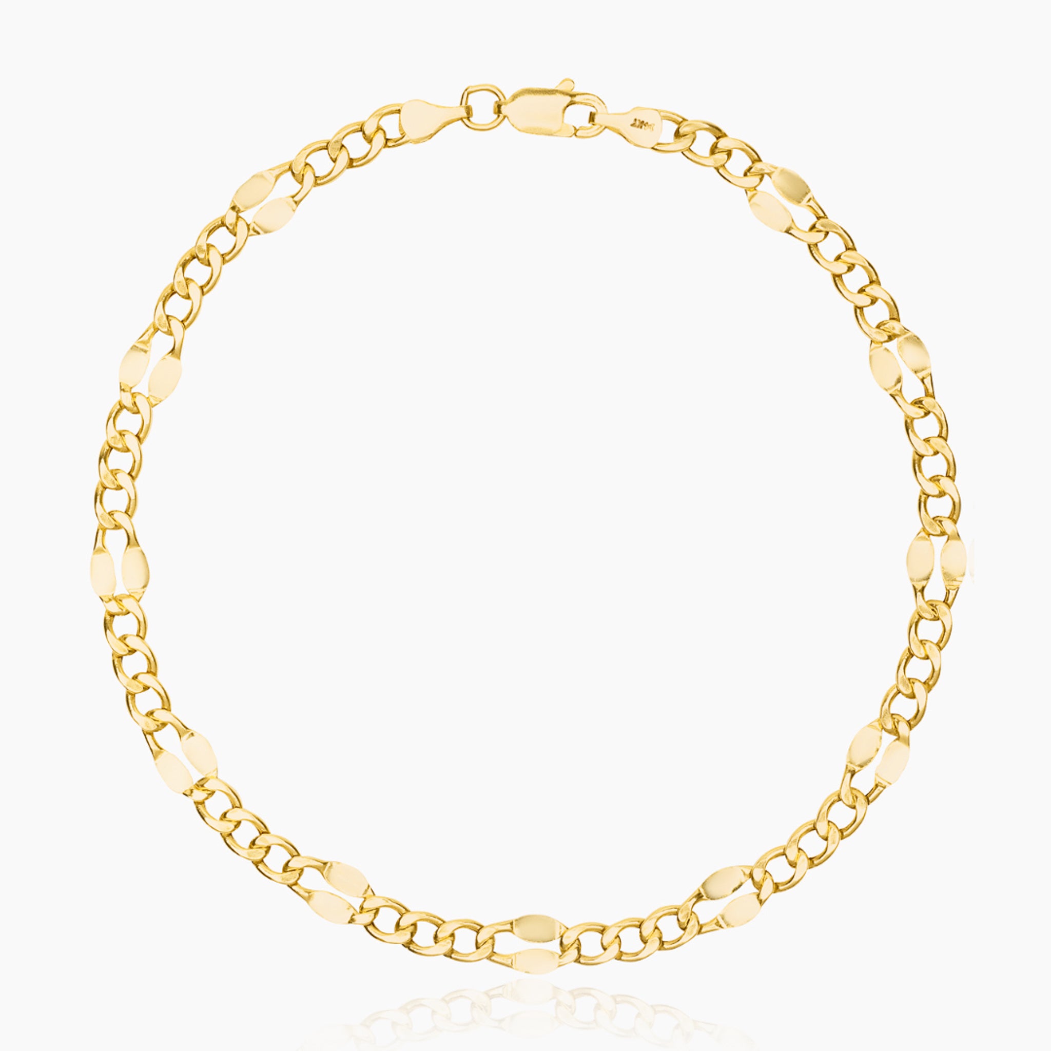 14K YELLOW GOLD MARINER CUBAN BRACELET