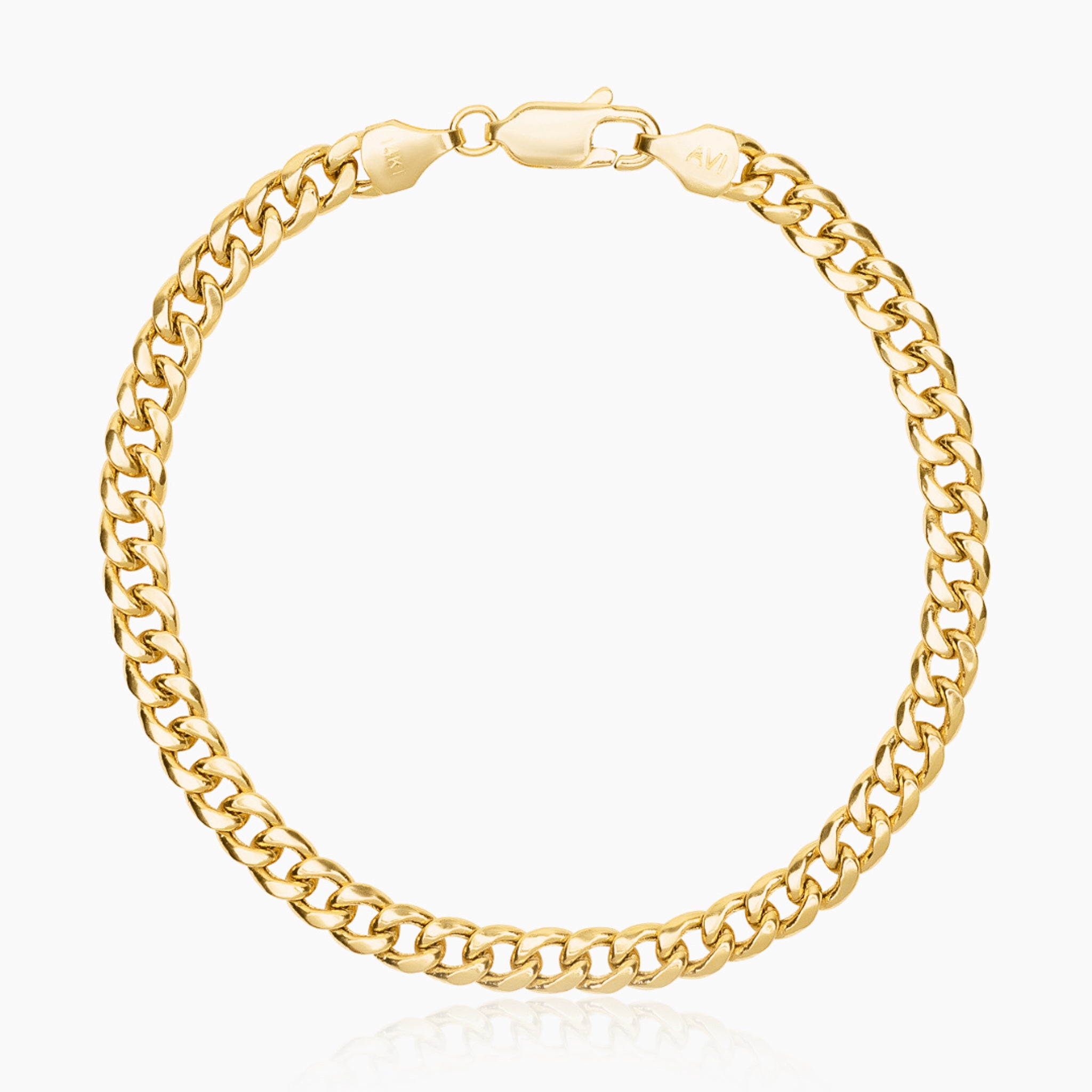 14K YELLOW GOLD MIAMI CUBAN BRACELET -4.5MM