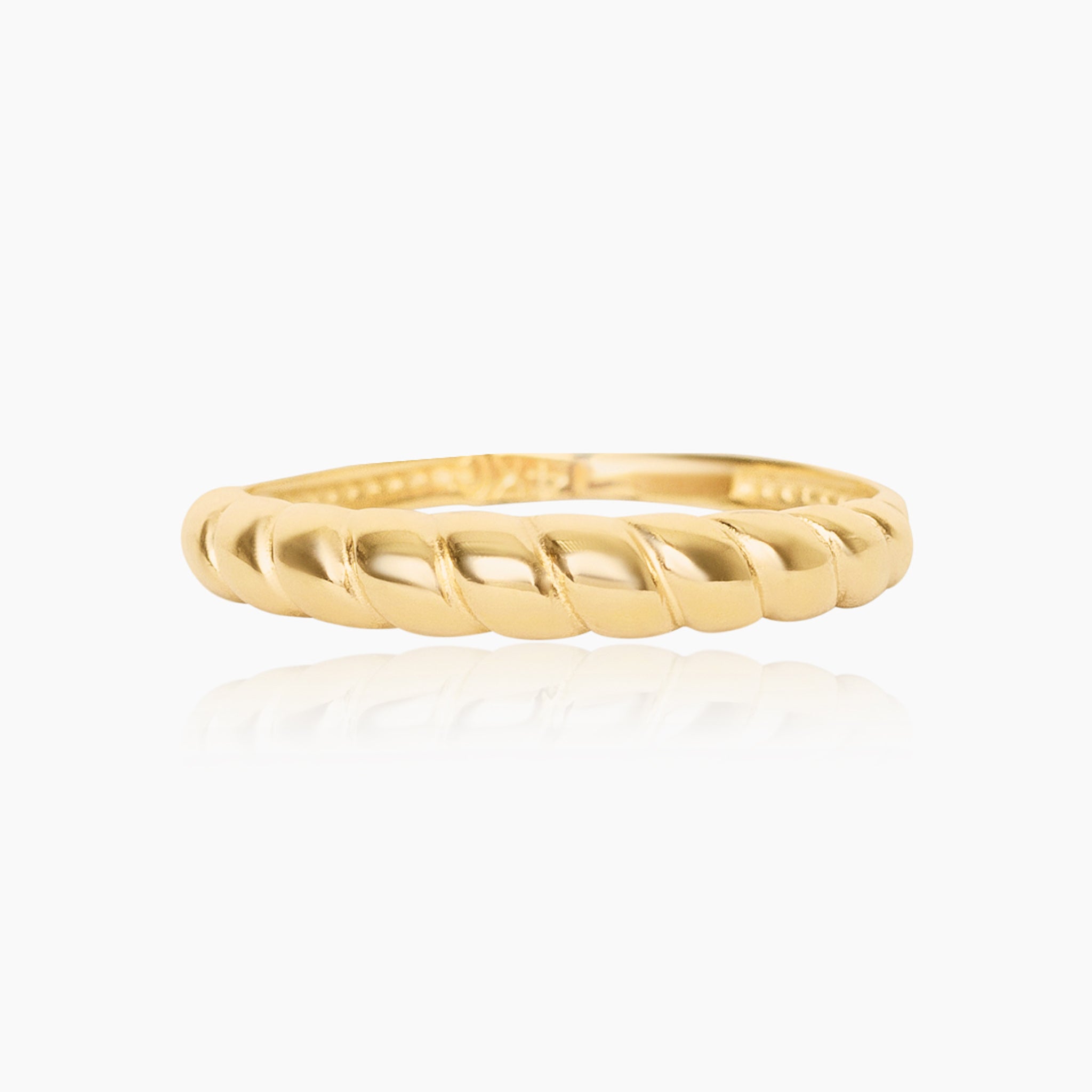 14K YELLOW GOLD SLIM CROISSANT RING