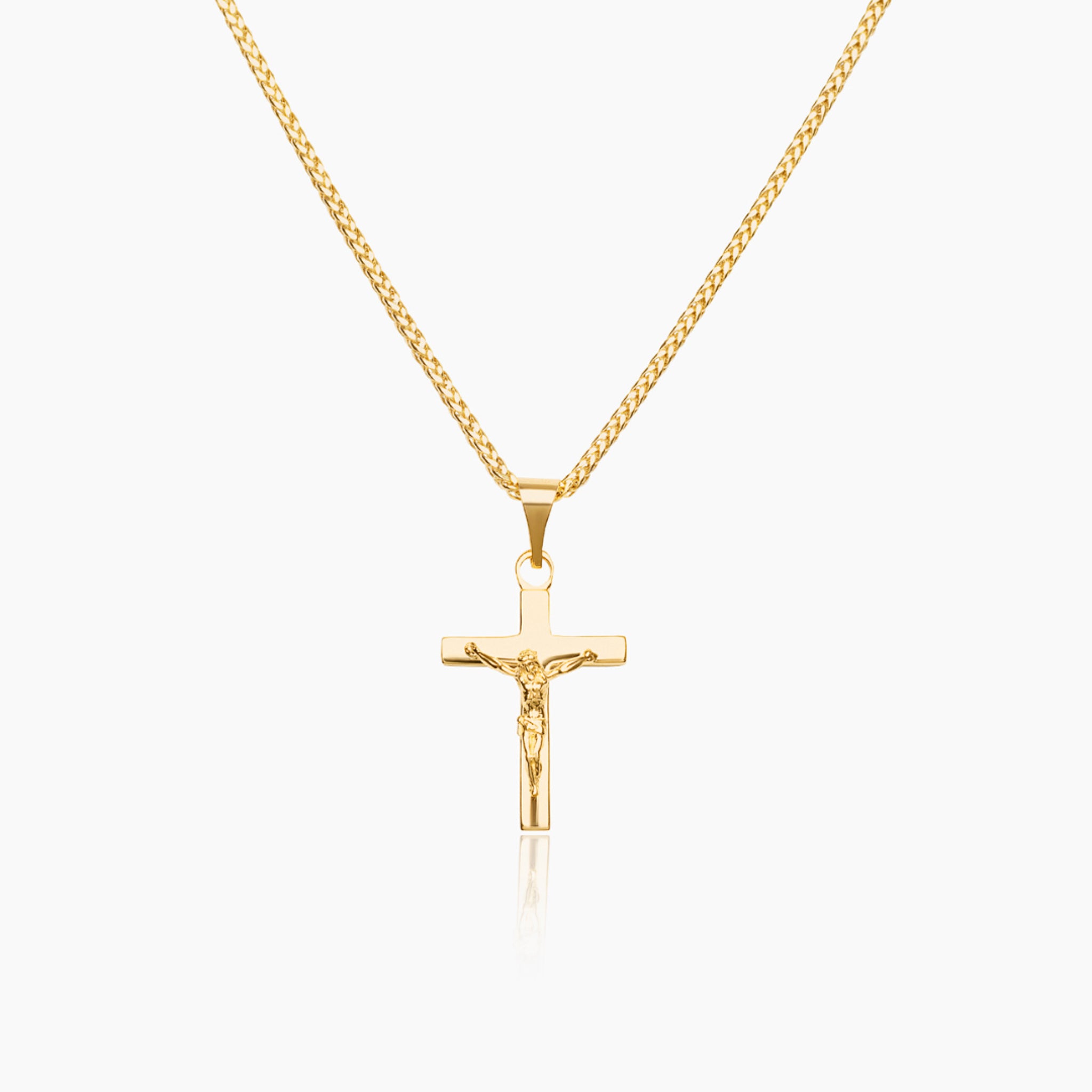 14K YELLOW GOLD JAEL CROSS NECKLACE