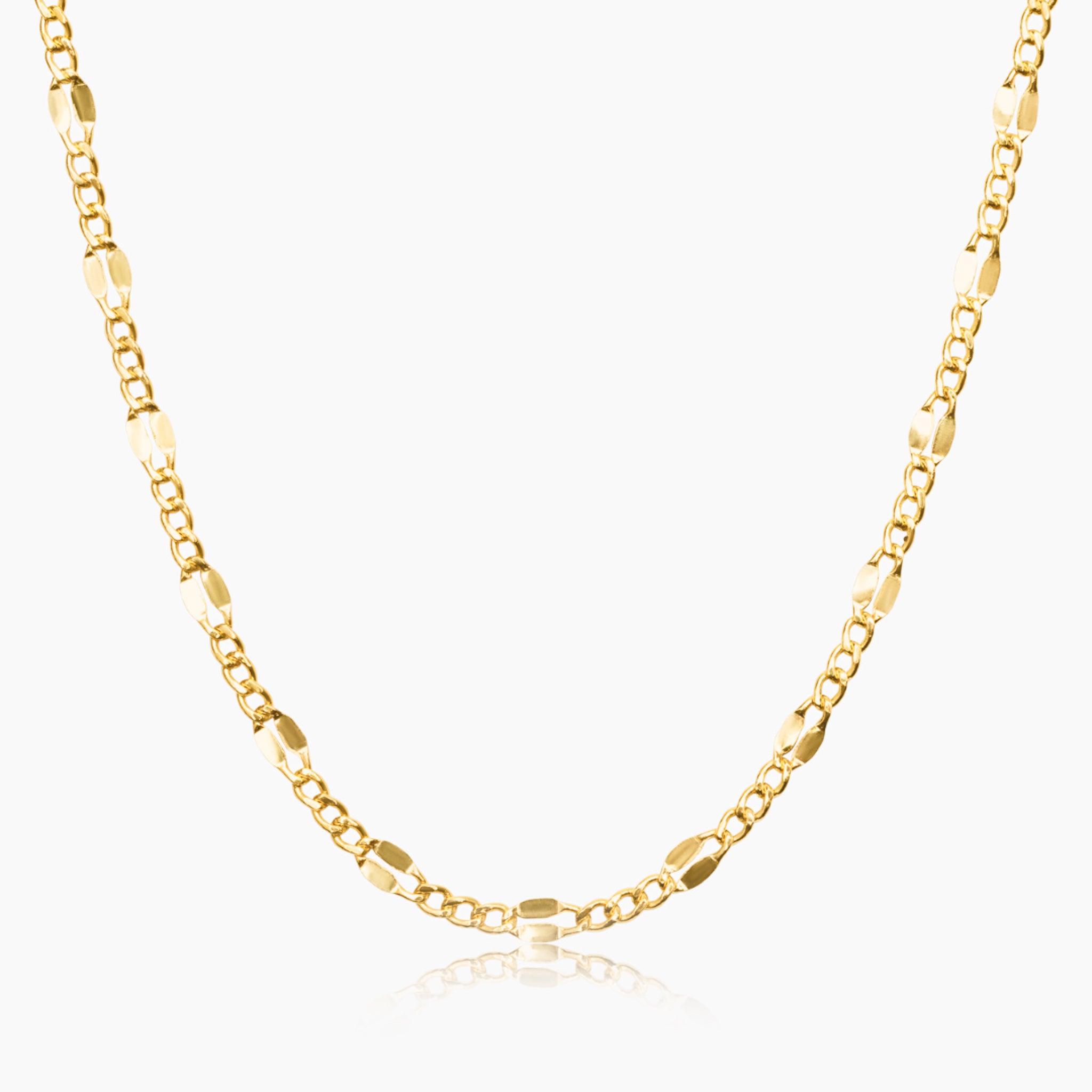 14K YELLOW GOLD CUBAN MARINER CHAIN -3MM