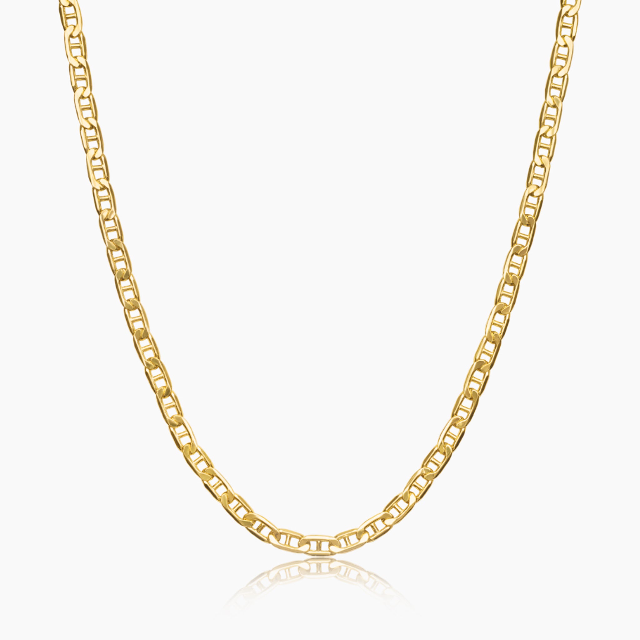 14K YELLOW GOLD SQUARED MARINER CHAIN -3MM