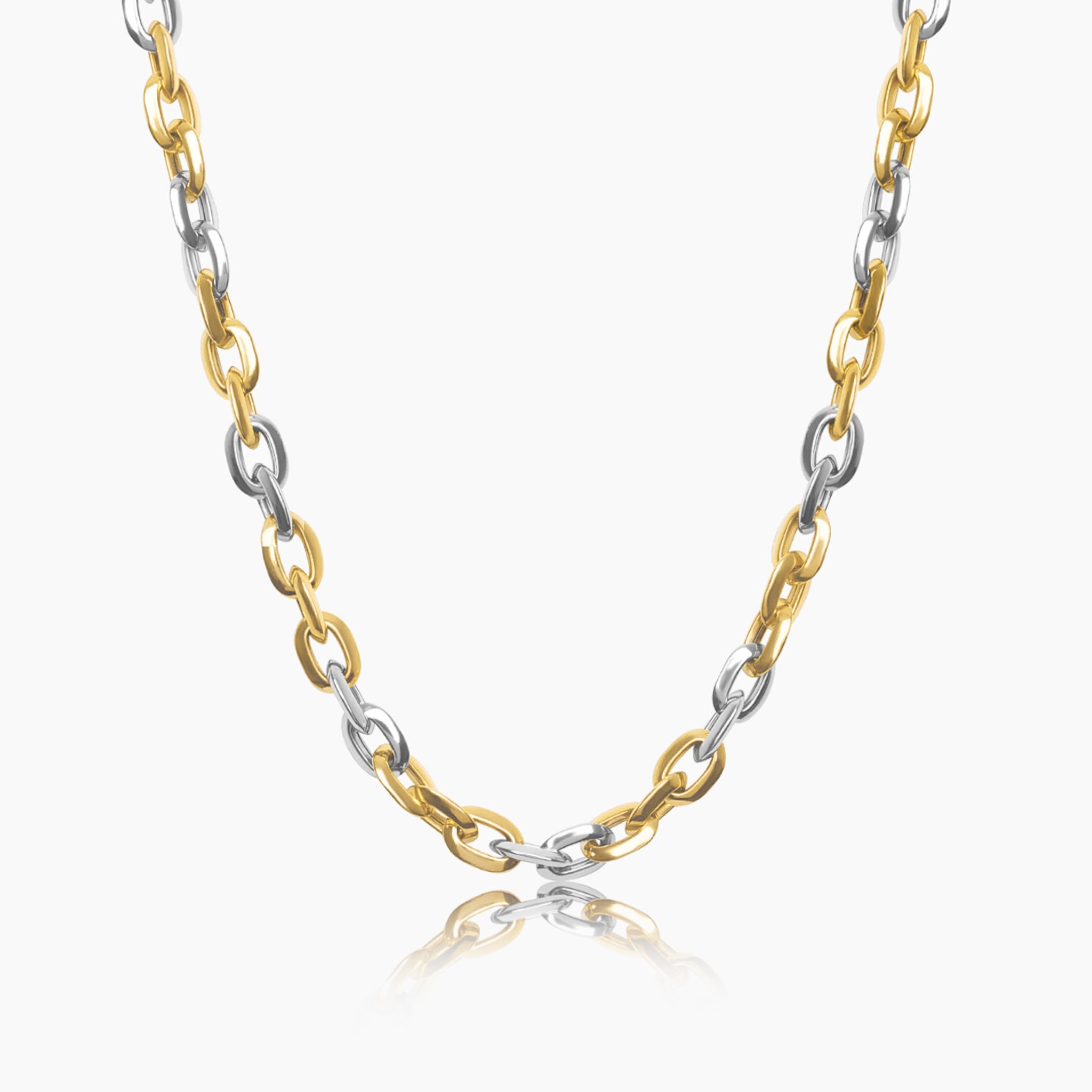 14K TWO TONED GOLD CABLE CHAIN