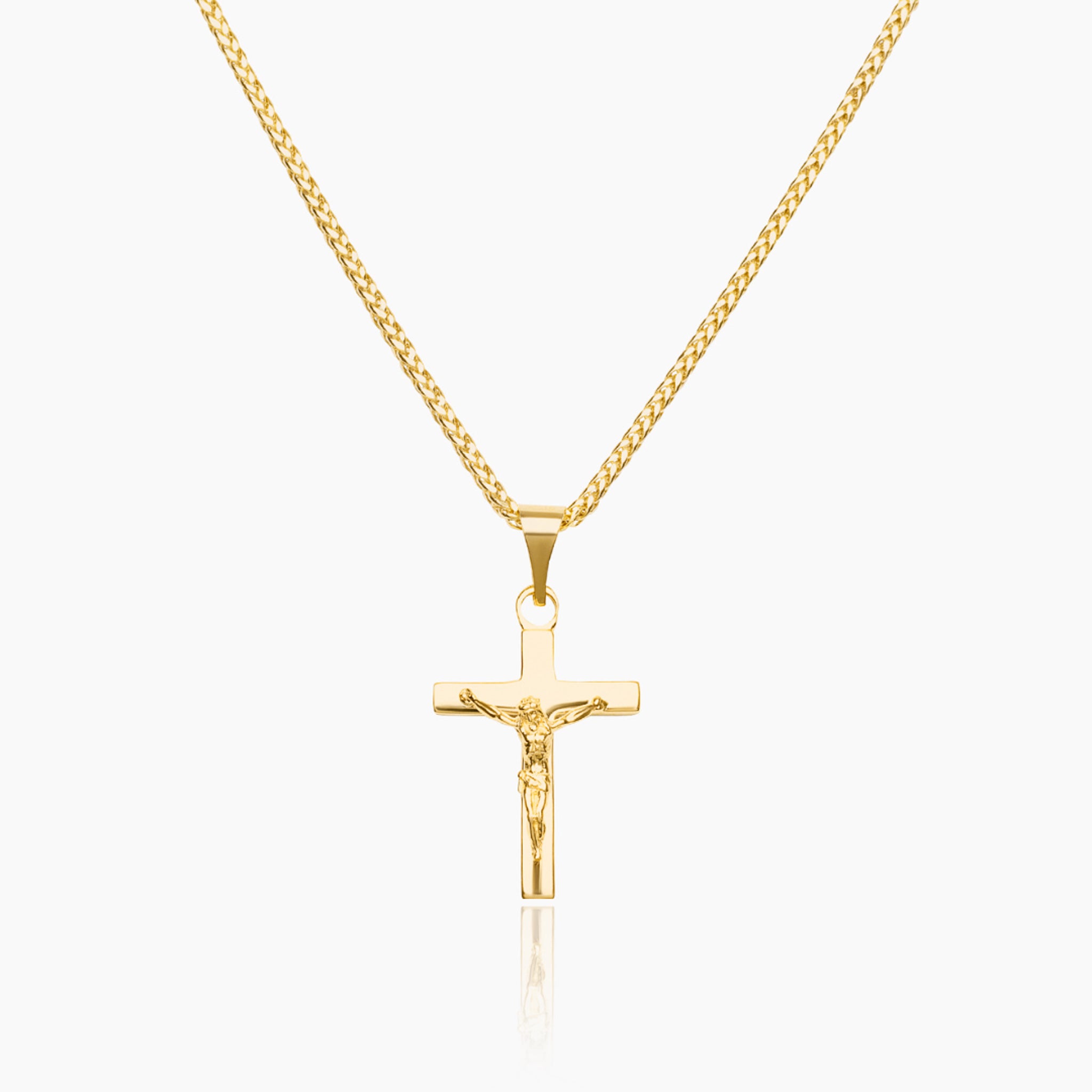 14K YELLOW GOLD JAEL CROSS NECKLACE