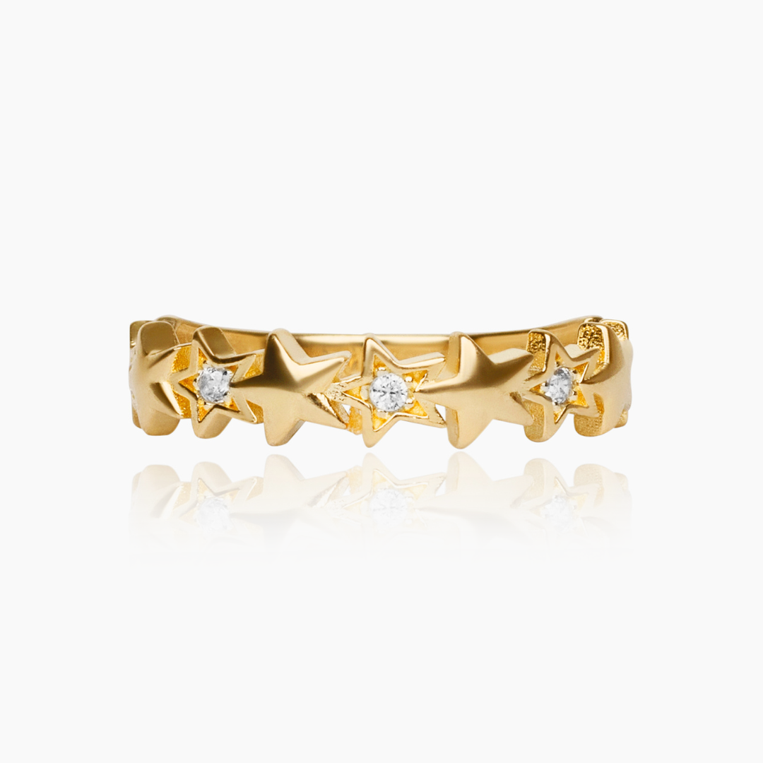 14K YELLOW GOLD STARLIT ORBIT RING