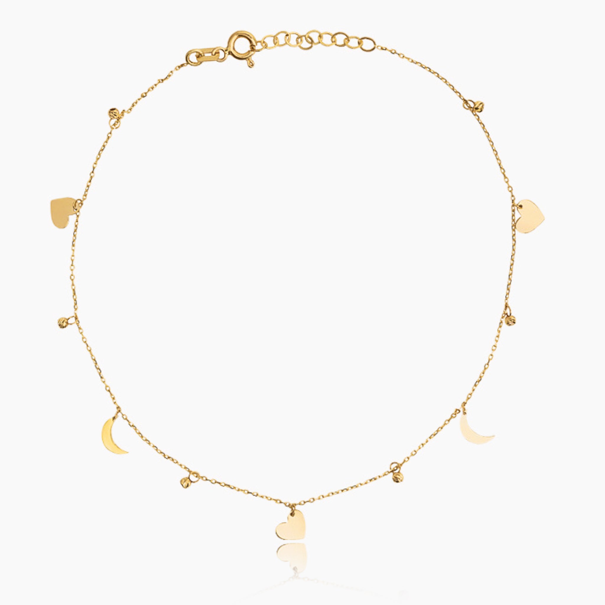 14K YELLOW GOLD LUNA LOVE ANKLET