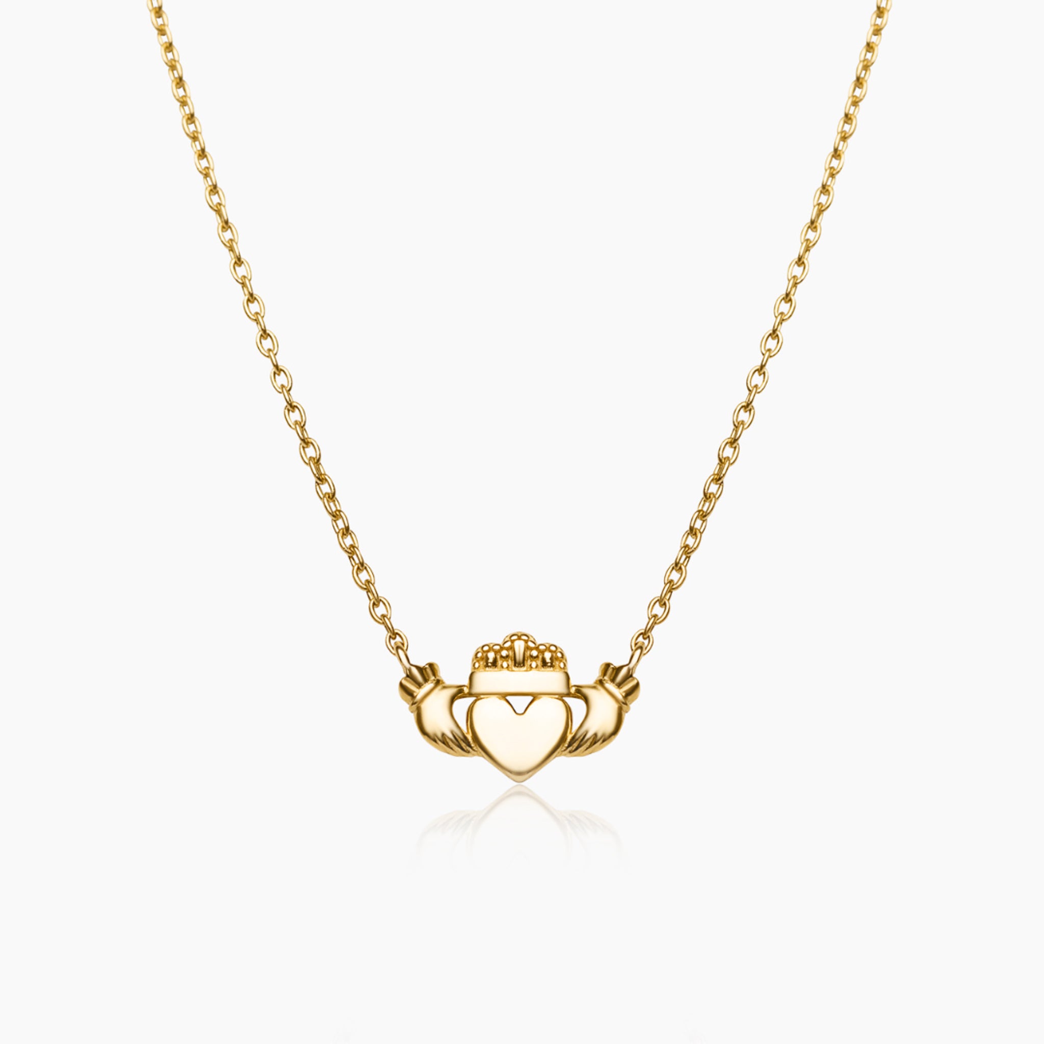 14K YELLOW GOLD CLADDAGH NECKLACE