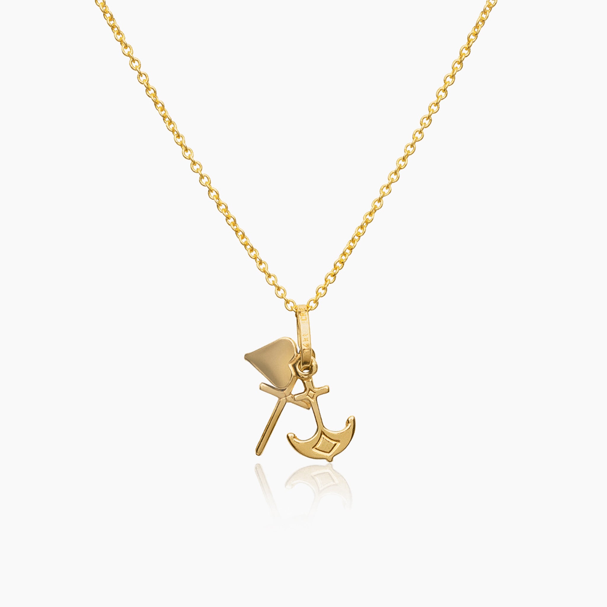 14K YELLOW GOLD ANCHORED IN GRACE NECKLACE
