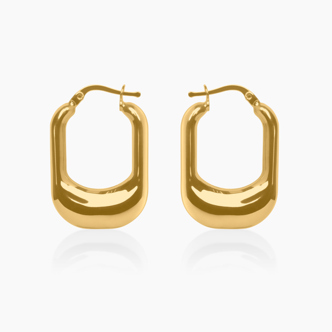 14K YELLOW BUBBLE CAP HOOPS