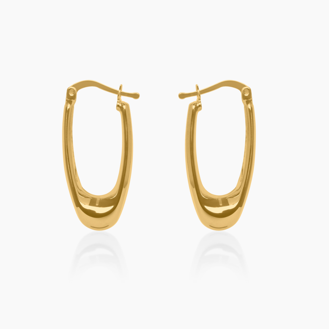 14K YELLOW GOLD OLIVIA OVAL HOOPS