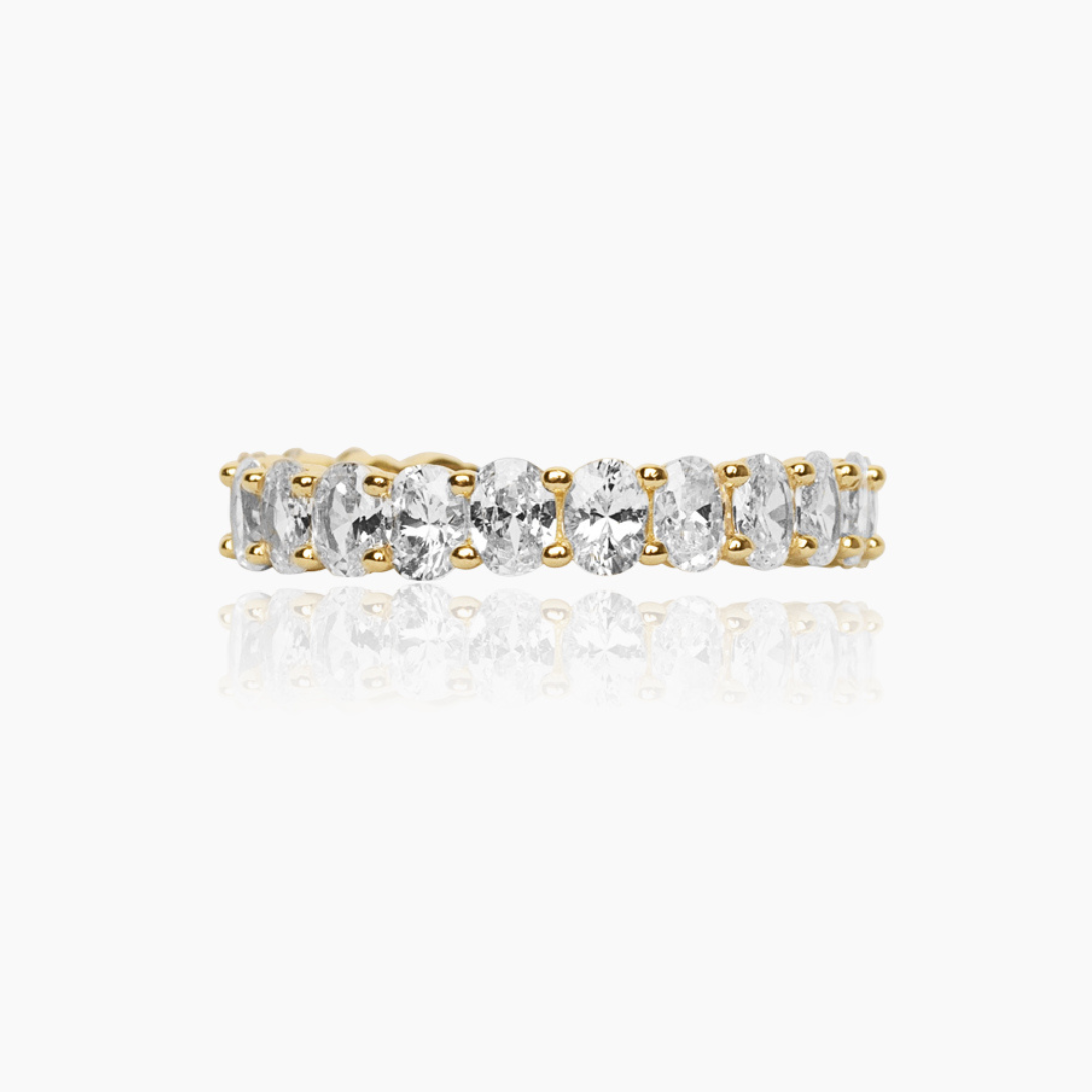 14K YELLOW GOLD OVAL ETERNITY RING