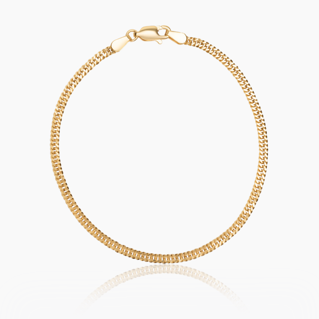 14K YELLOW GOLD FISHTAIL LINK BRACELET