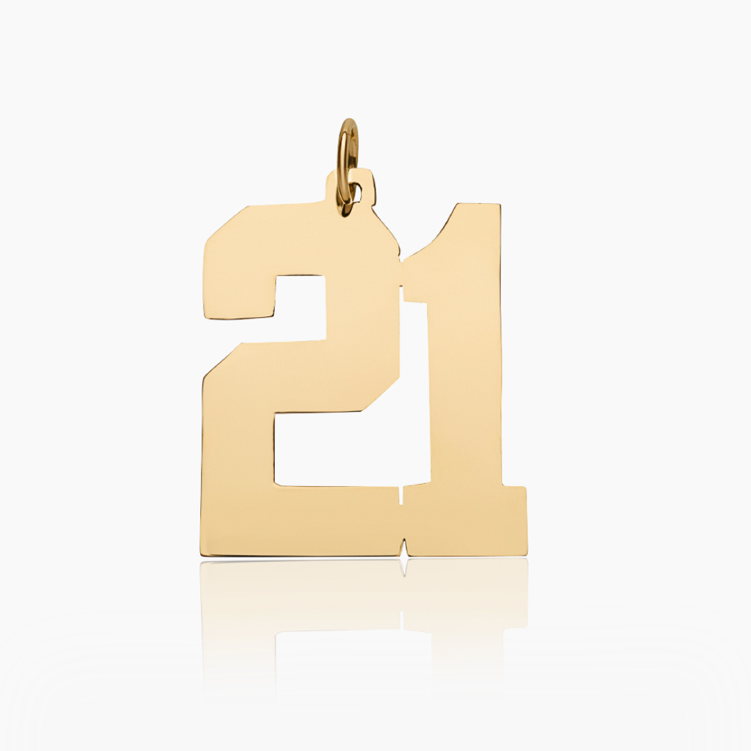 14K YELLOW GOLD DOUBLE DIGIT PENDANT