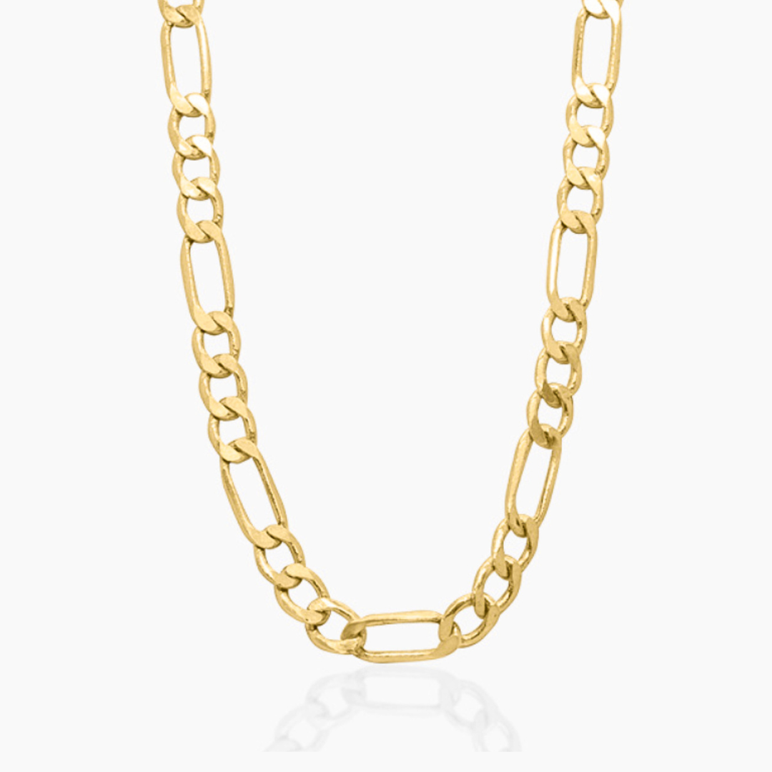 14K YELLOW GOLD FIGARO CHAIN -4.5MM