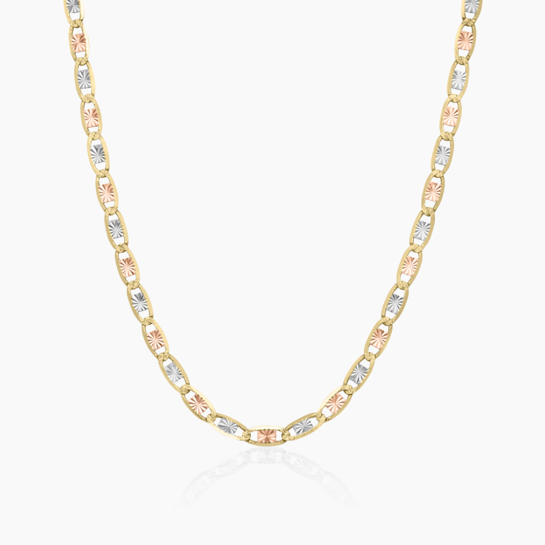 14K TRI COLOR GOLD VALENTINO CHAIN -1.7MM