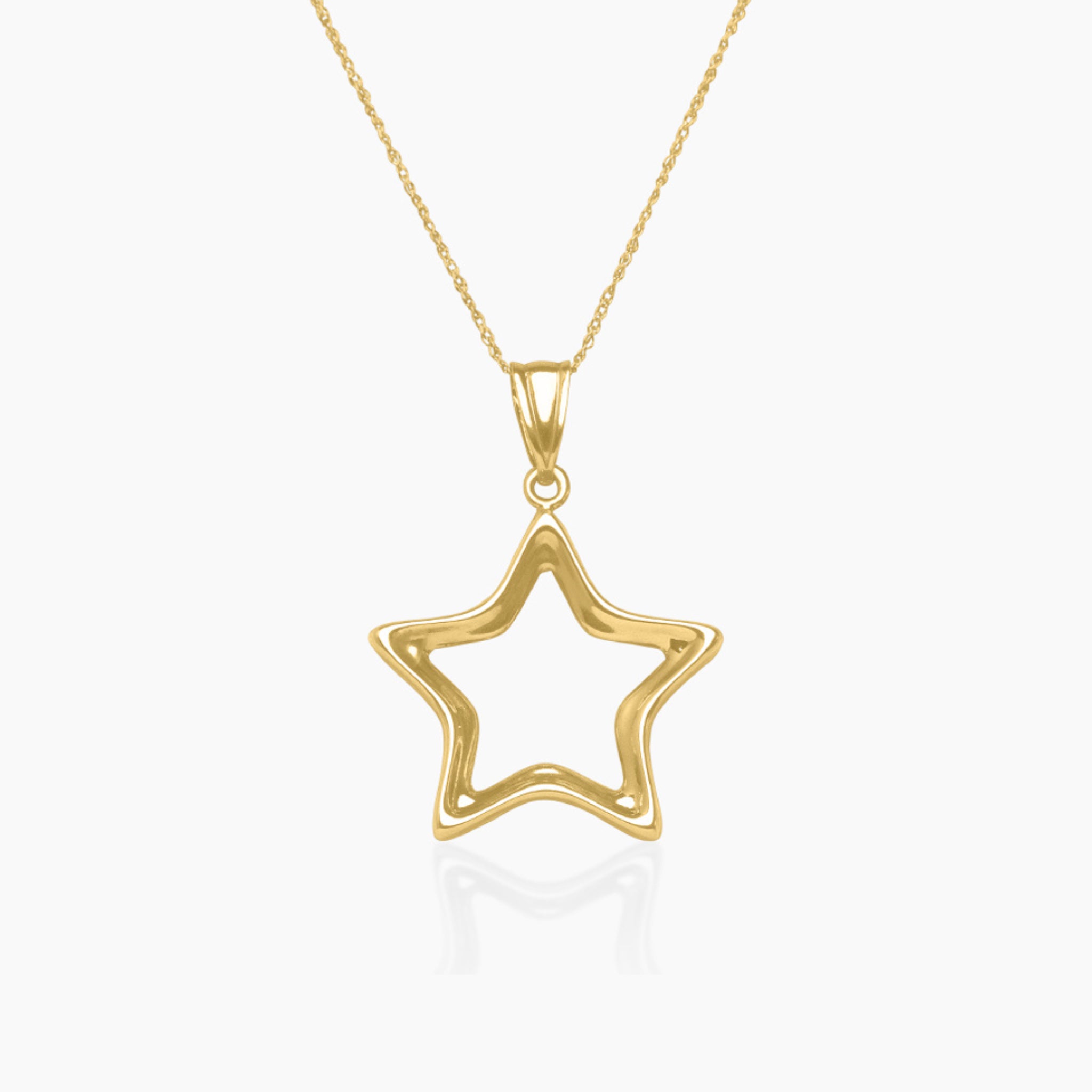 14K YELLOW GOLD STAR SILHOUETTE NECKLACE